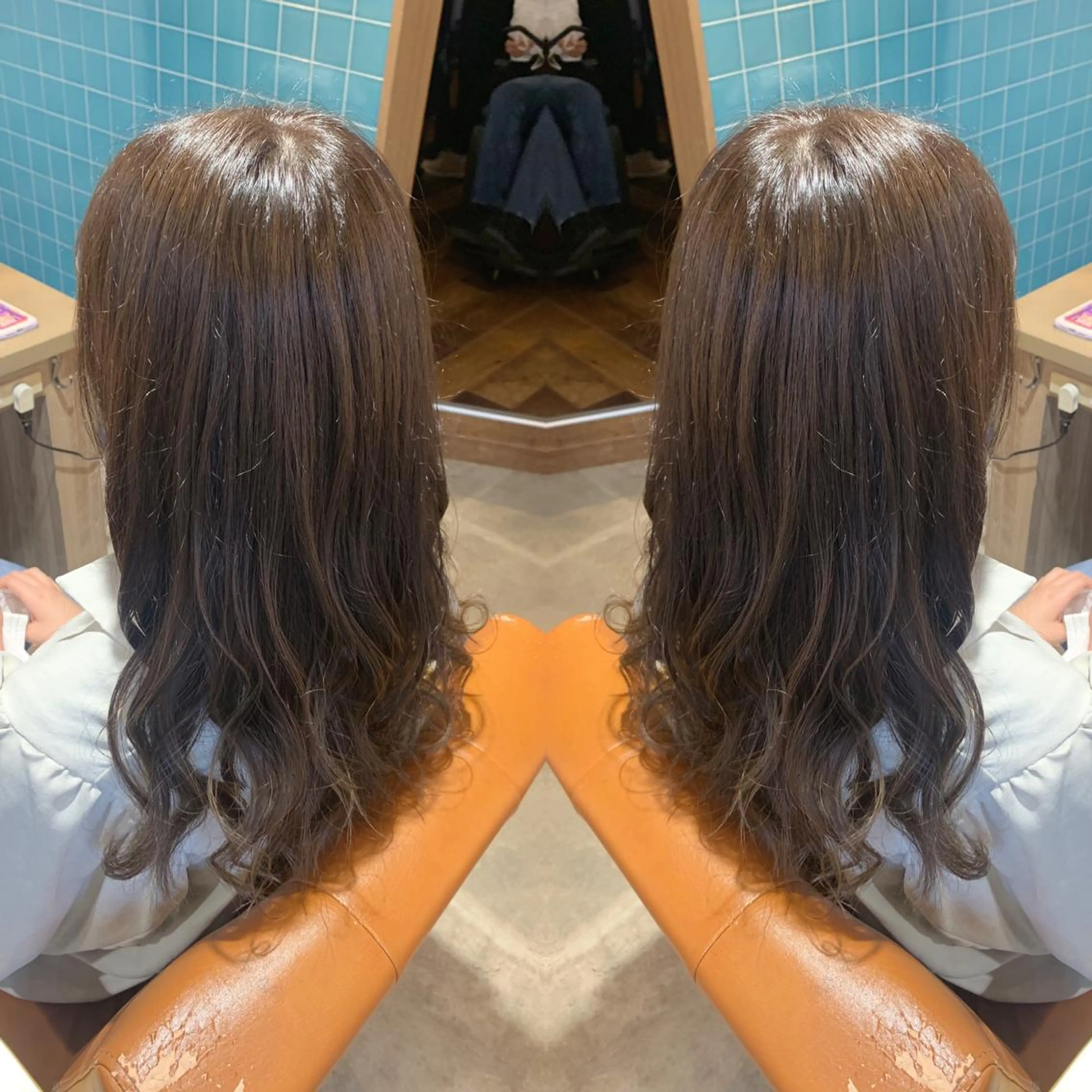 セミロング カラー ブラウンカラー オリーブブラウン 韓国🇰🇷 ✂︎hair 内田愛のヘアスタイル