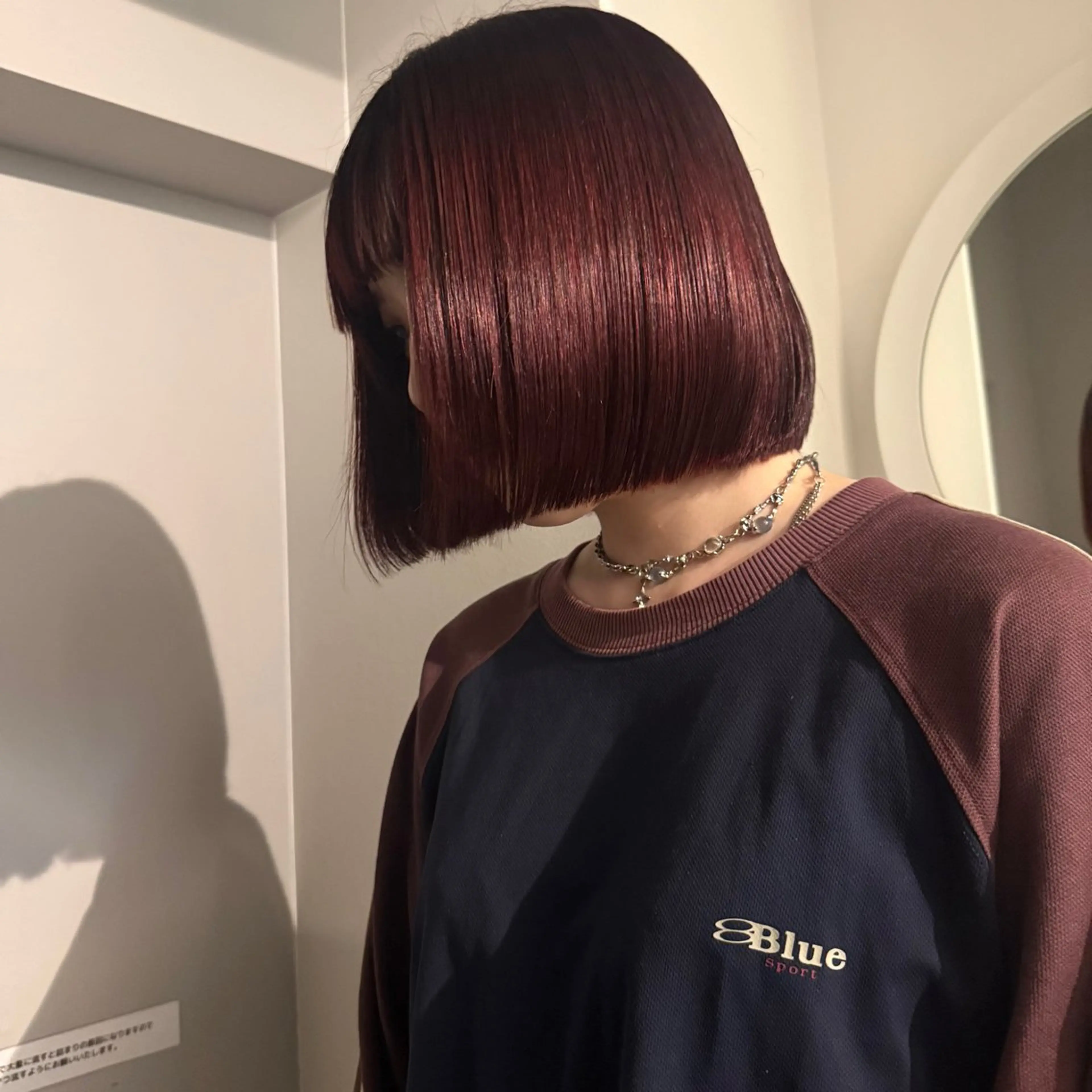 ミディアム カラー ヘアアレンジ ブリーチ ブリーチなしカラー ボブ カット ヘアカラー トリートメント ヘッドスパ Mizobe misakiのヘアスタイル