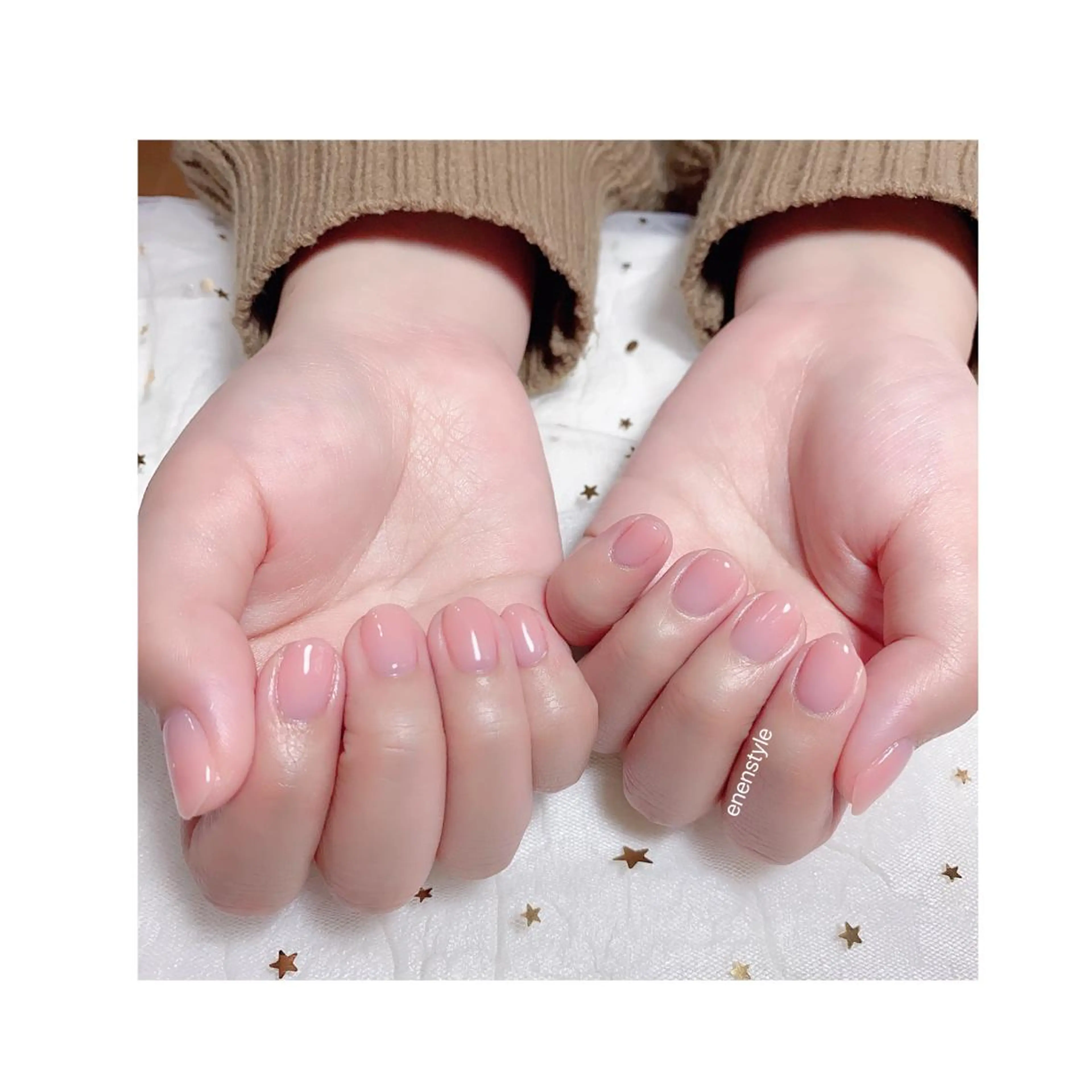 ショート ネイル ジェルネイル ニュアンスネイル オフィスネイル ワンカラーネイル パラジェル 👑enen style👑のネイルデザイン
