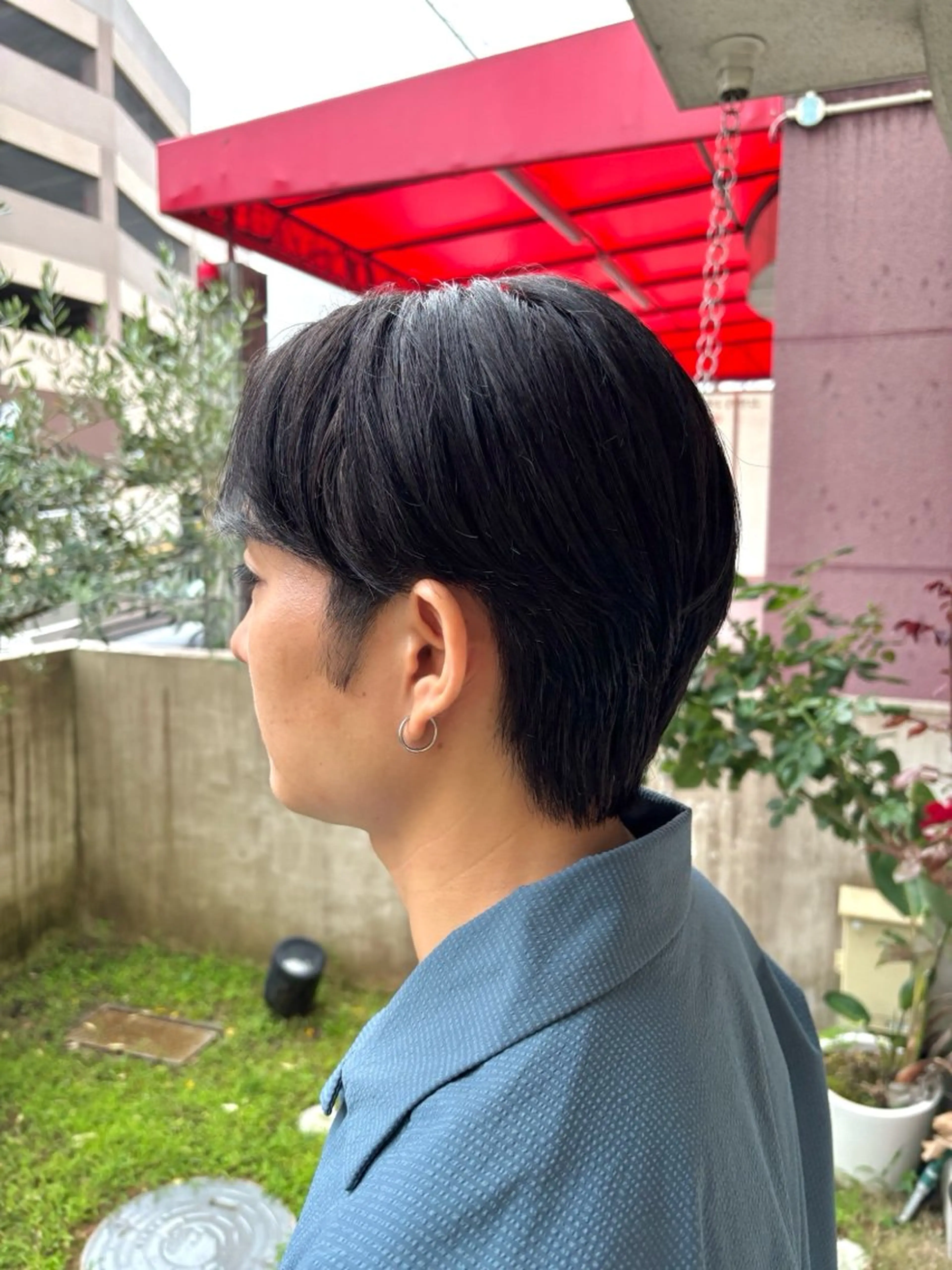 ショート メンズ センターパート カット 冨永 萌のヘアスタイル