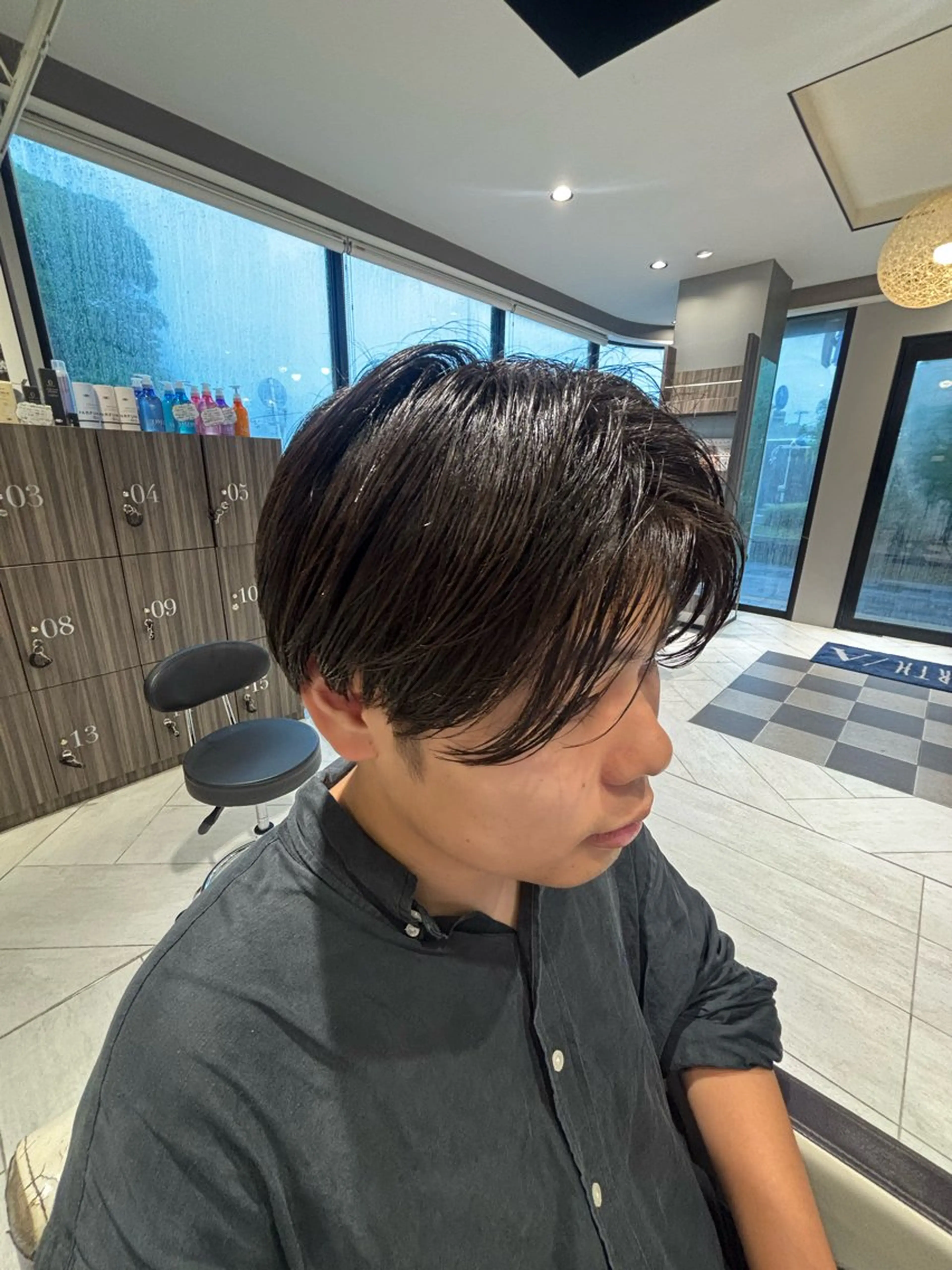 ミディアム カット カラー/メンズカット はじめのヘアスタイル