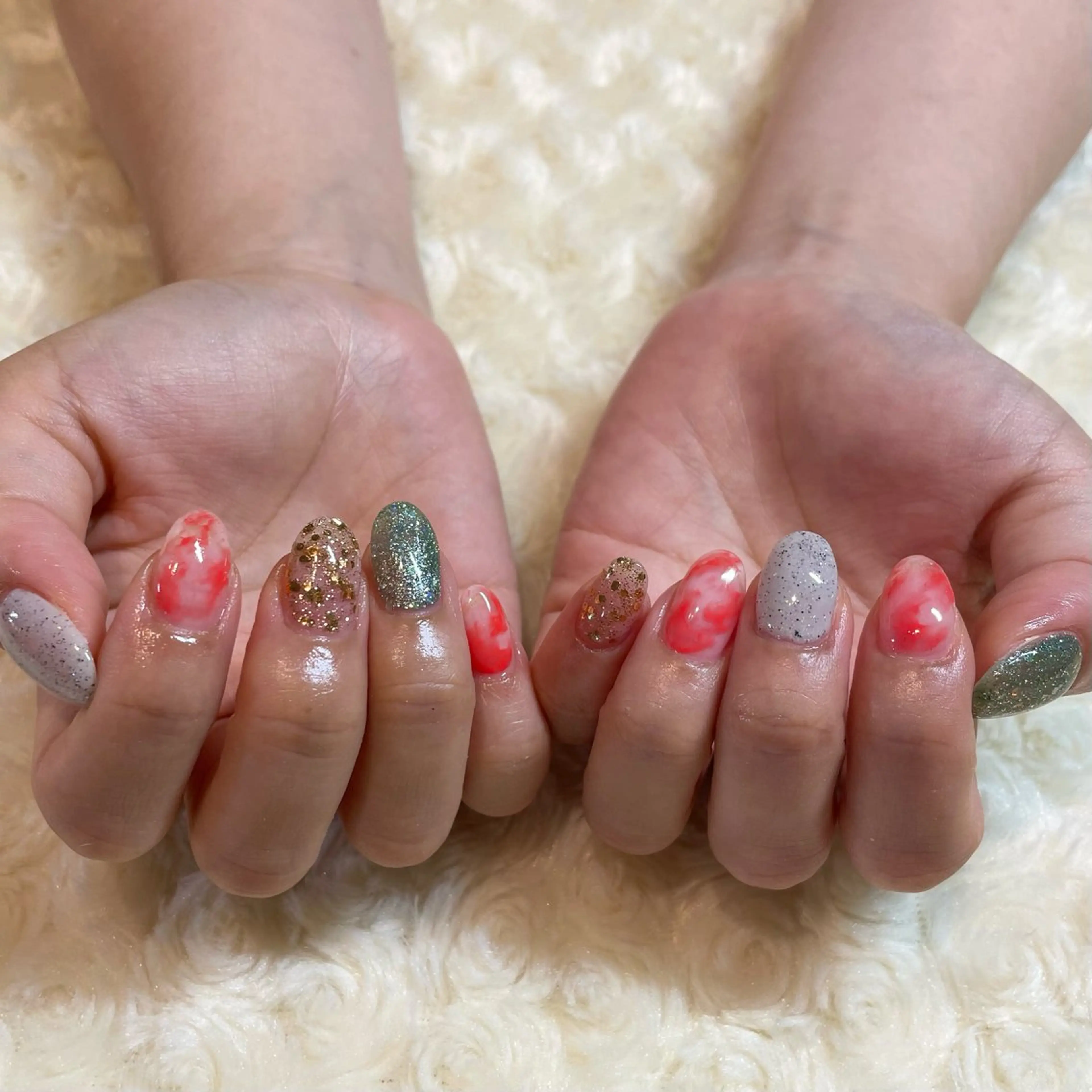 ネイル オレンジ aime Sakiのネイルデザイン