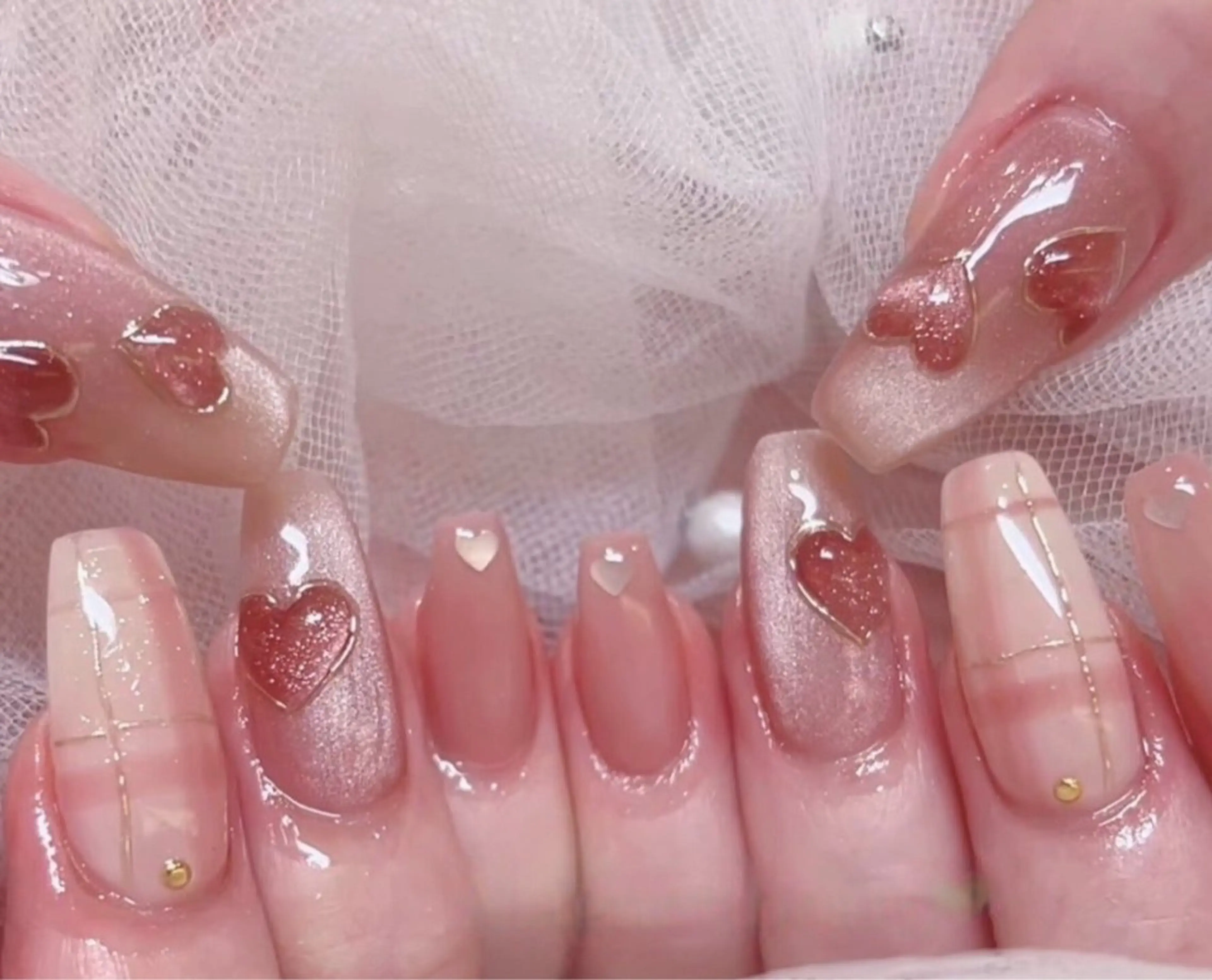ネイル アートネイル フレンチネイル ジェルネイル キラキラネイル 韓国ネイル Belle Nail Salonのネイルデザイン