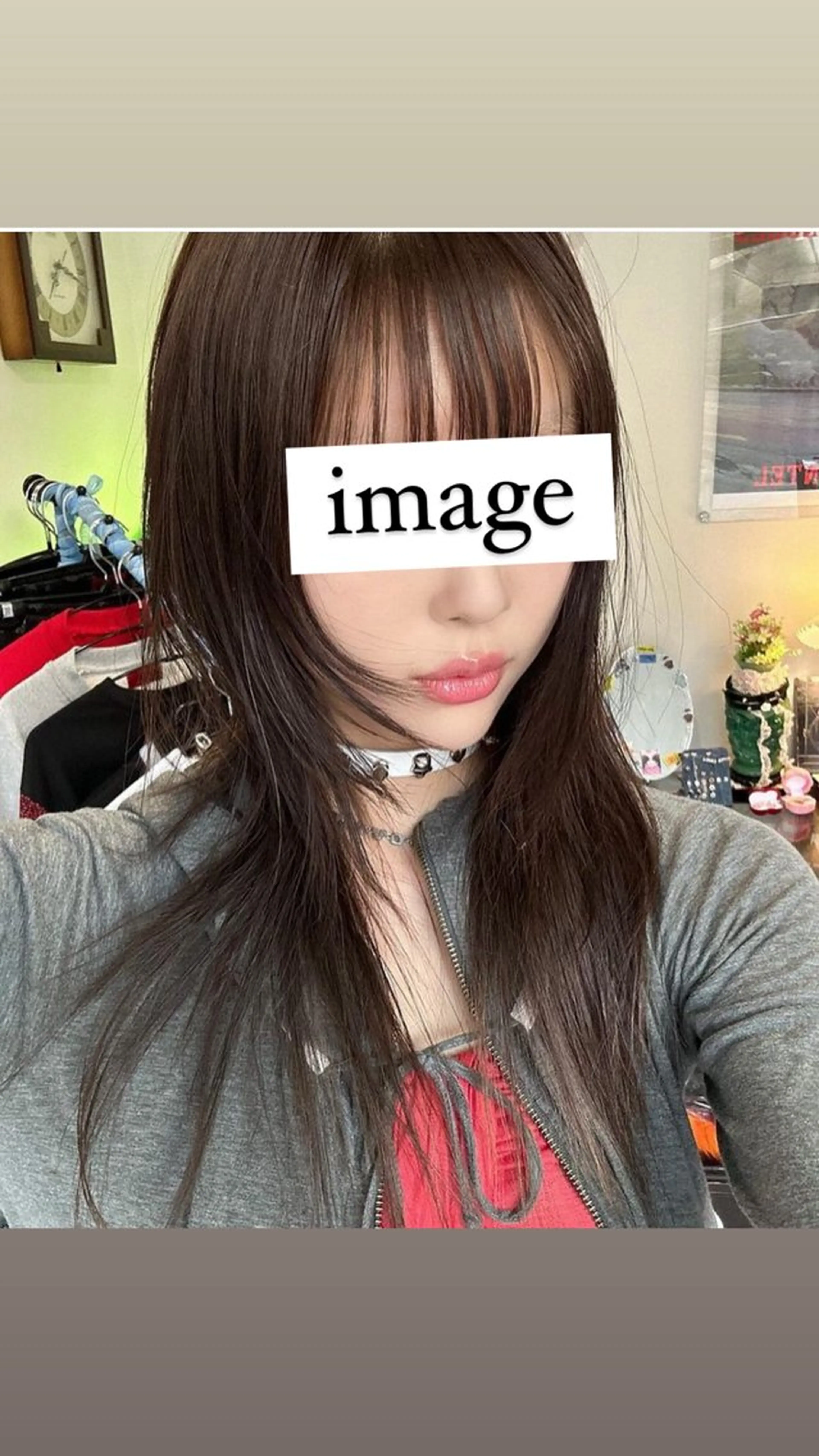 ロング 韓国風ヘア レイヤーカット カット 韓国リアルハッシュ レイヤーカットのヘアスタイル