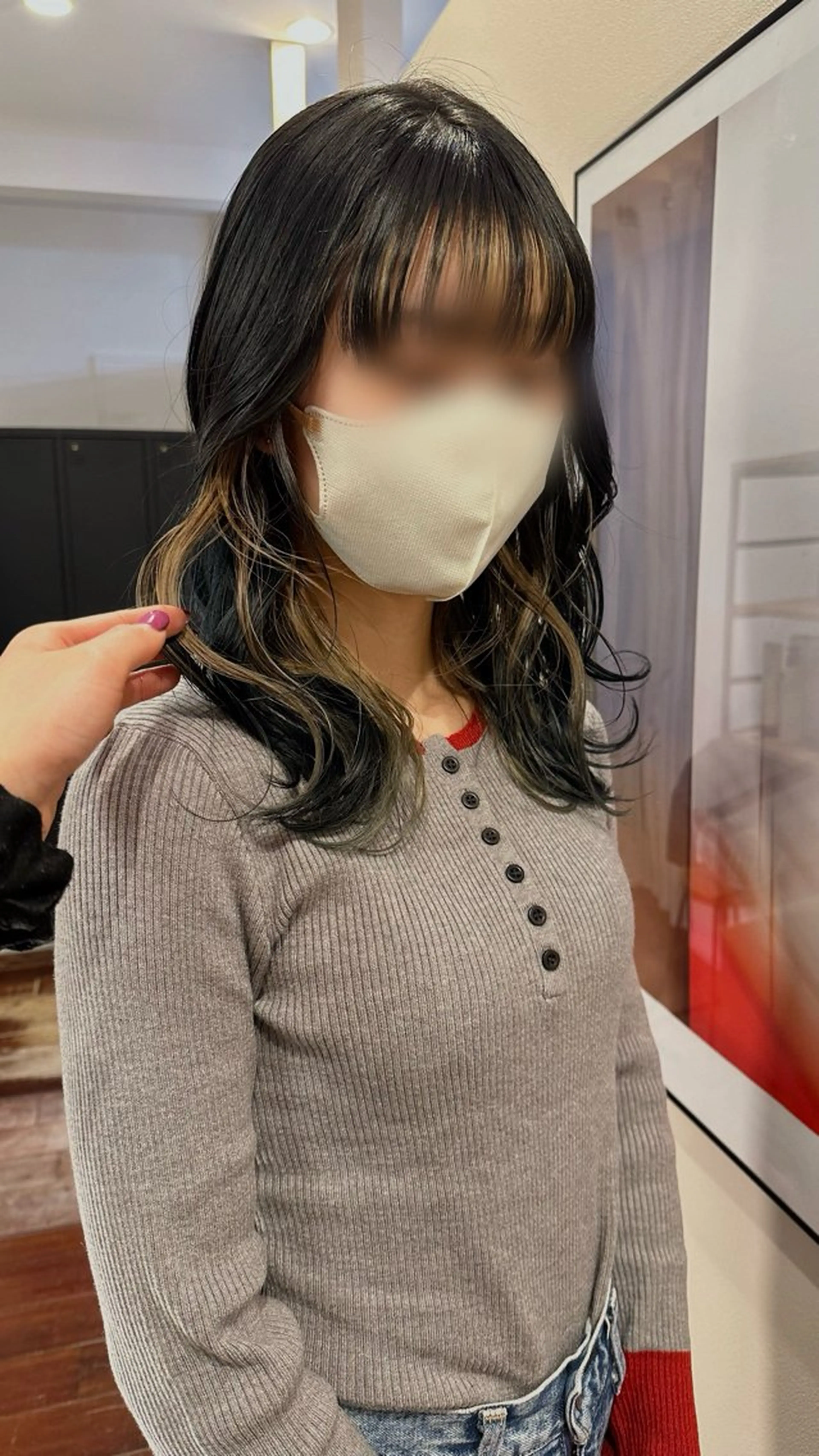 カラー ミストバング  フェイスフレーミング bico所属・Reina 札幌美容師のヘアスタイル