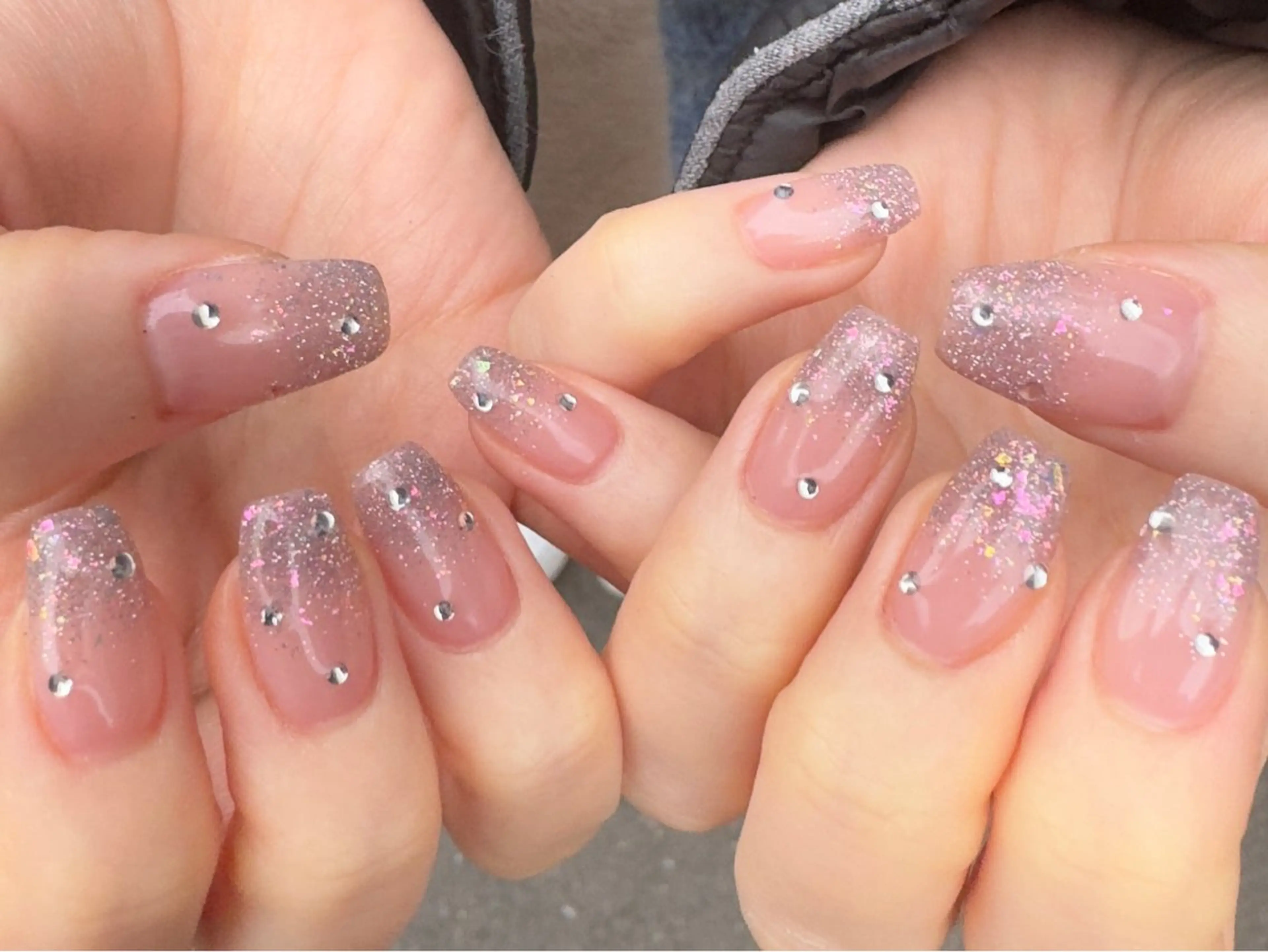 ネイル 入学式 フラッシュネイル フレンチネイル ガラスフレンチ 卒業式 MH_ Nailのネイルデザイン