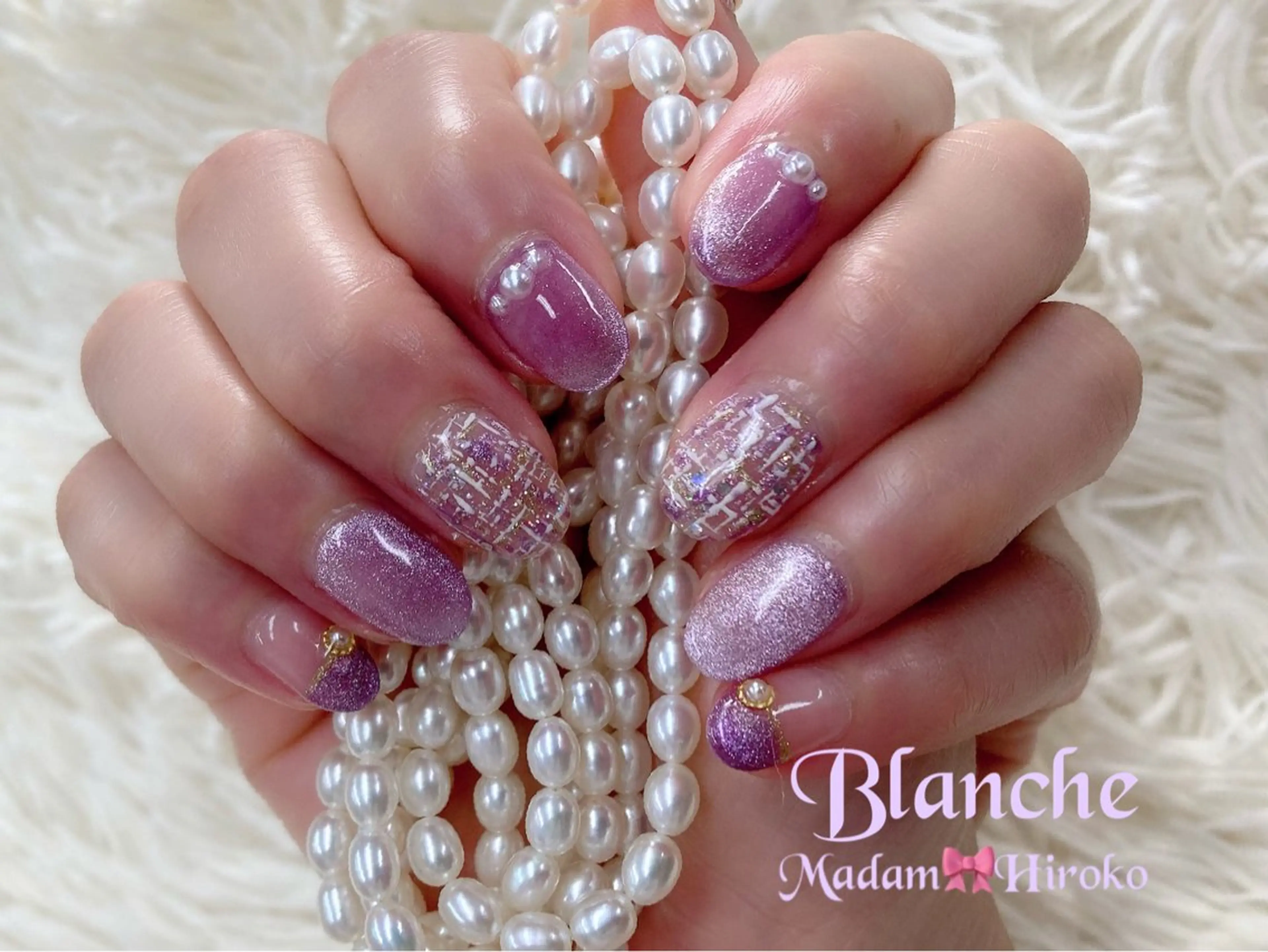 ネイル クリアネイル パープル Lianネイル 寛子Lianのネイルデザイン