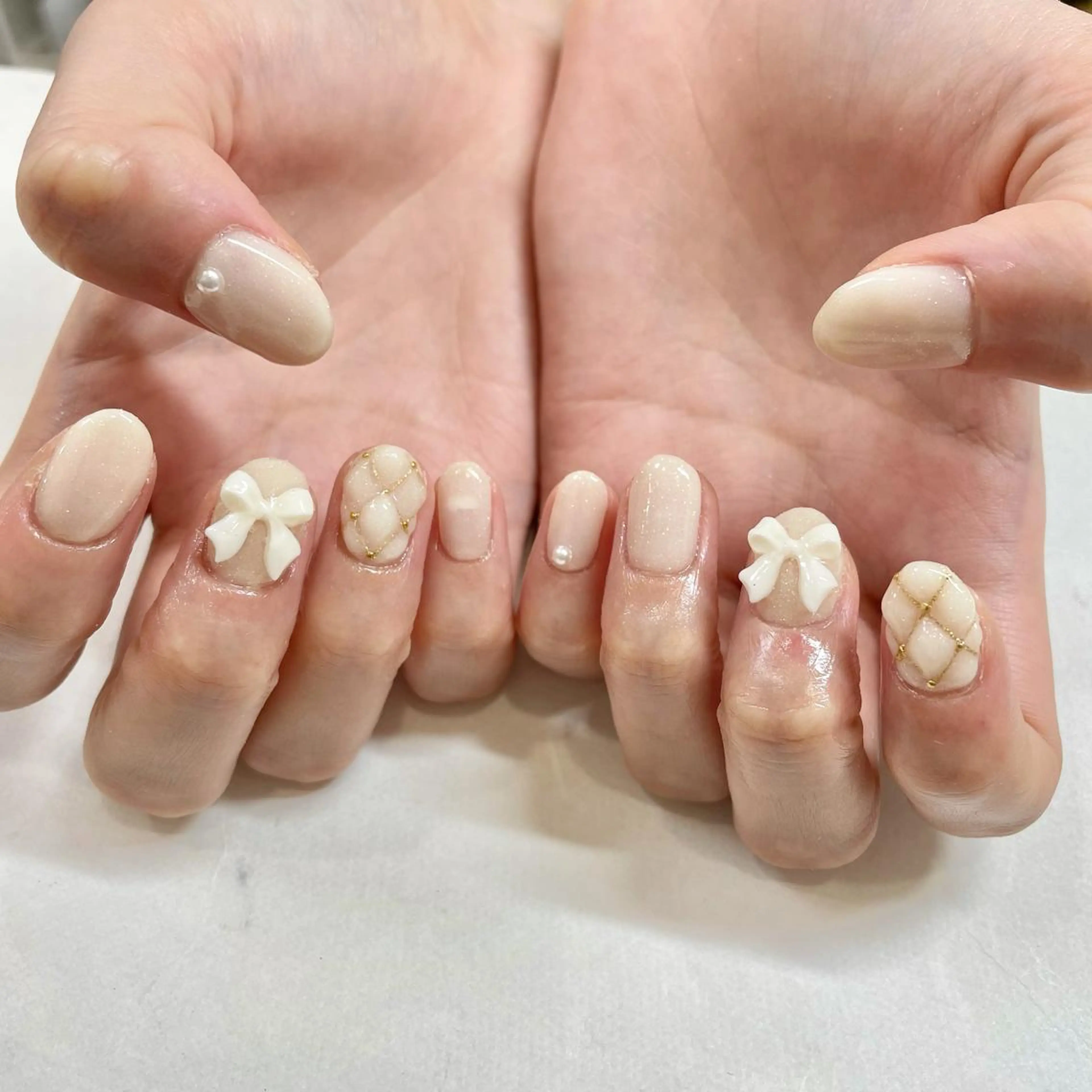 ネイル リボン 🎀AYAKO 🎀中韓ネイルのネイルデザイン