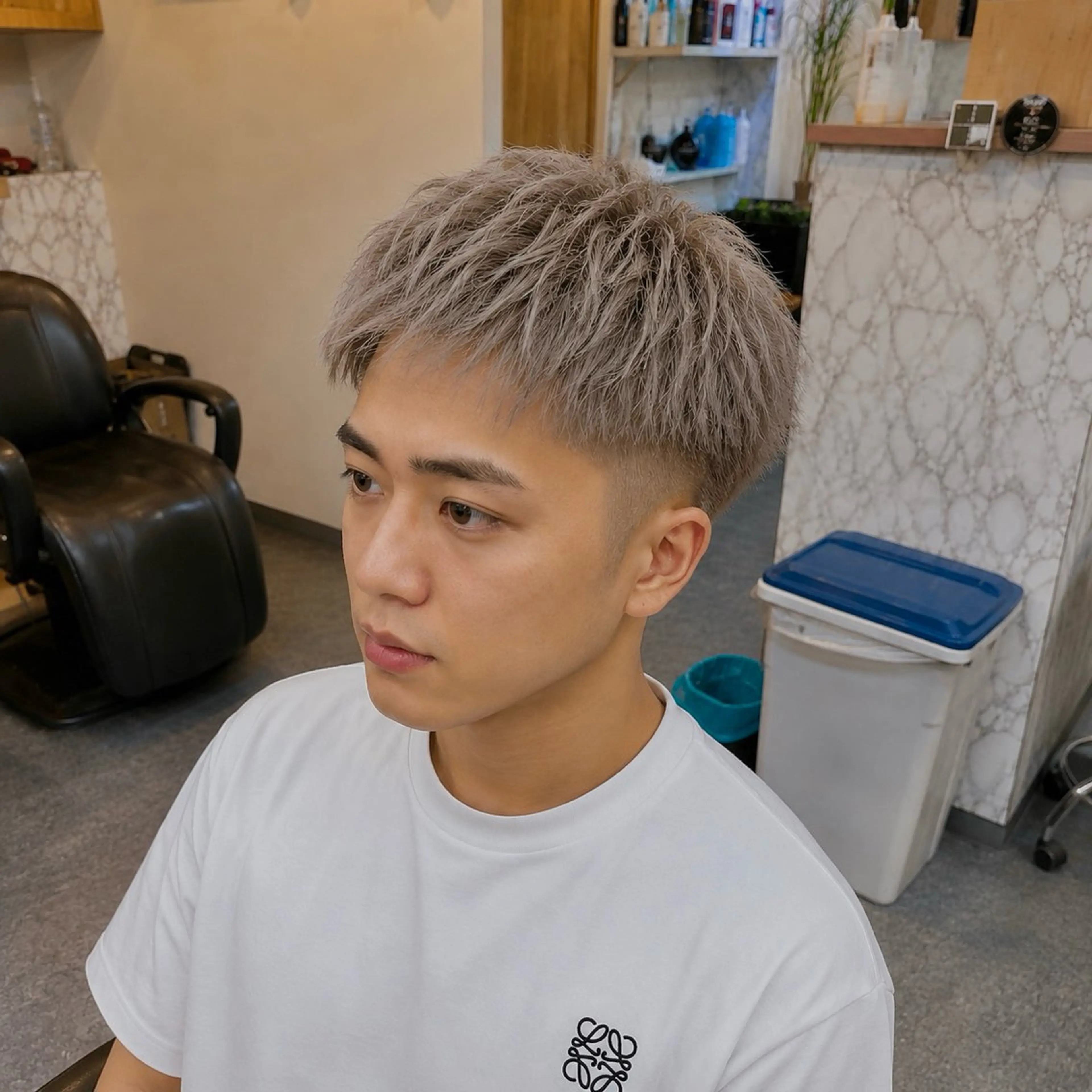ショート 韓国風ヘア ショートヘア 🧊メンズ/ギャル/ ブリーチカラー🧊のヘアスタイル
