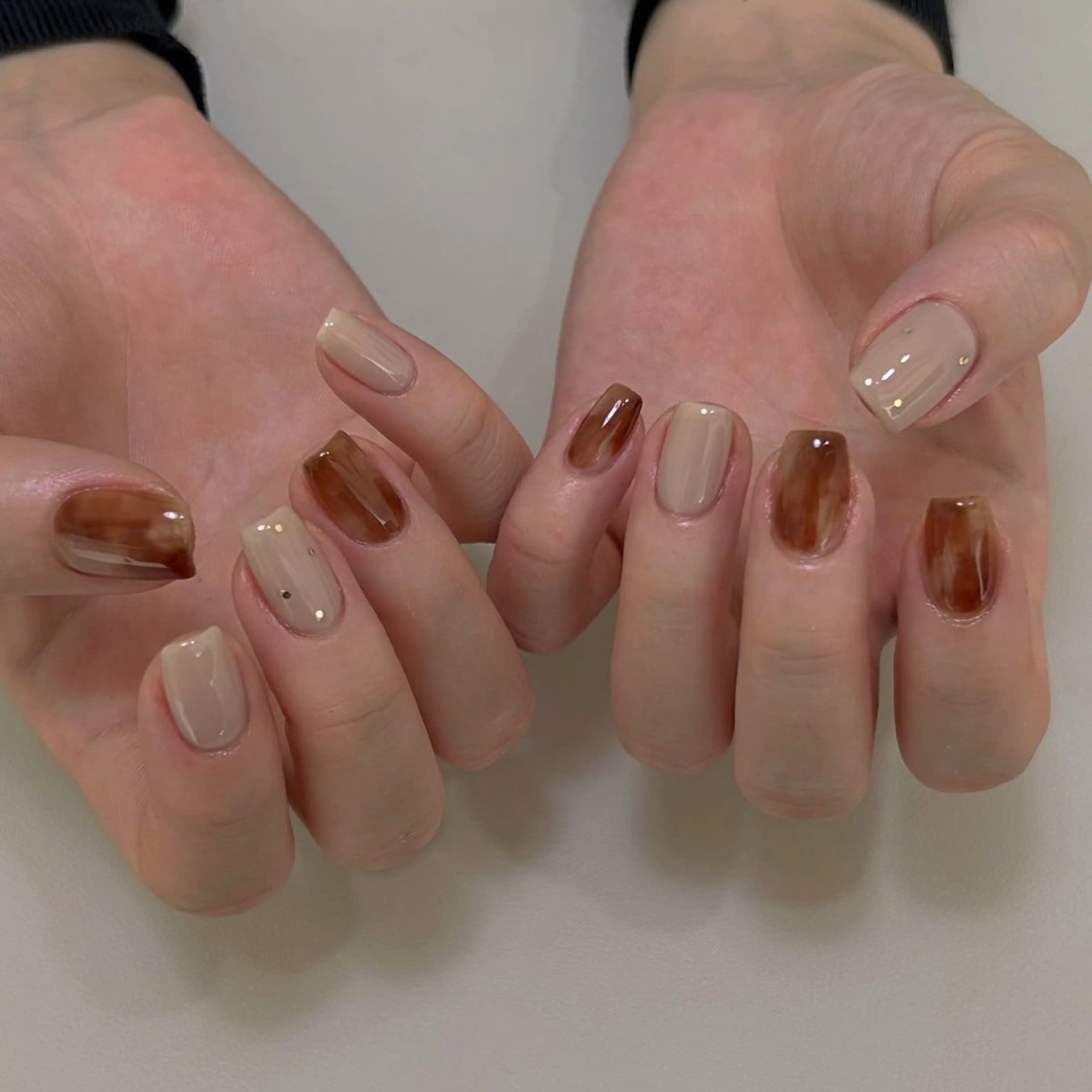 ネイル 韓国ネイル 持ち込み ニュアンスネイル ネイルチップ 冬ネイル LISA ANA.CHUOのネイルデザイン