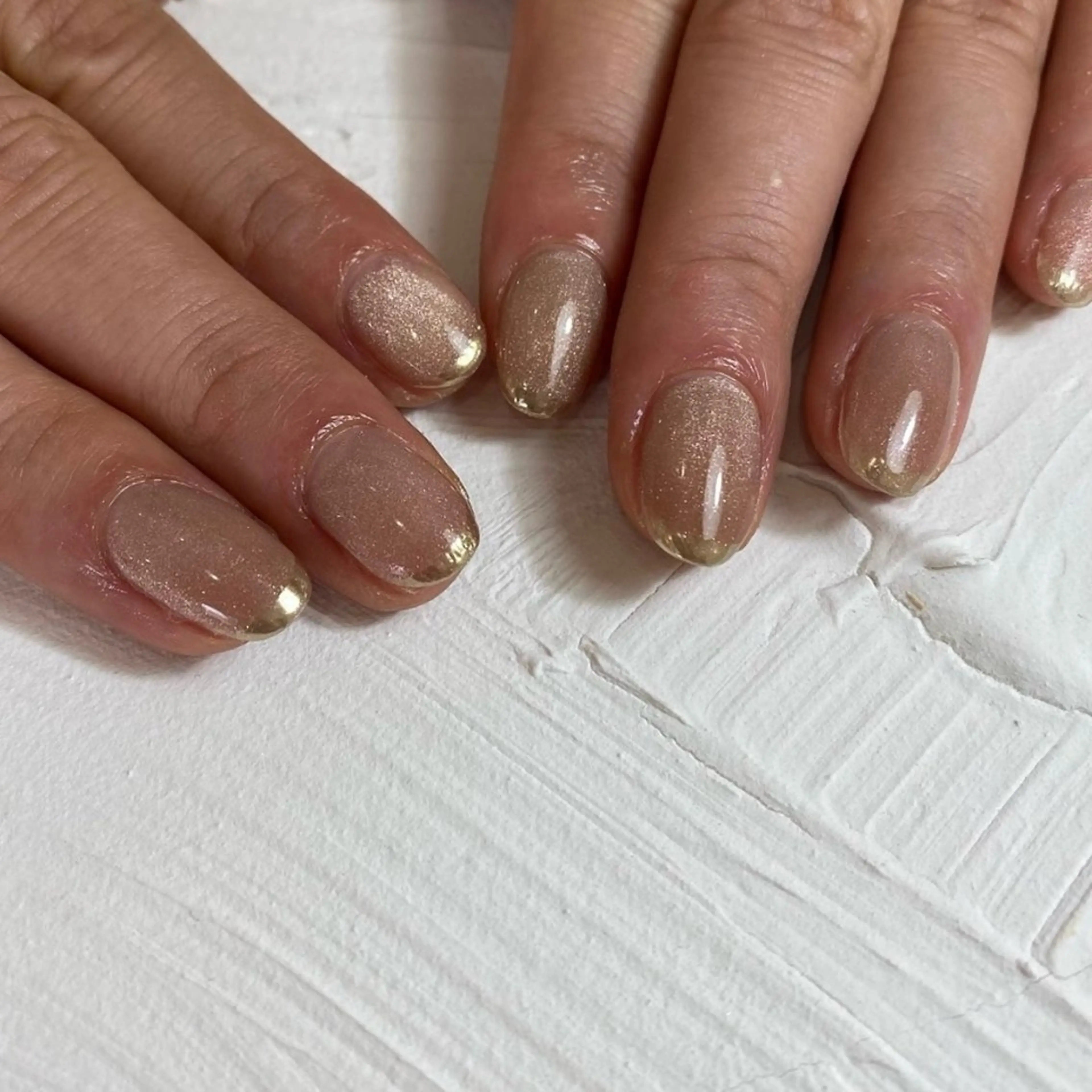 ネイル フレンチネイル ゴールド マグネットネイル ミラーネイル ハンドネイル nail‪◯ petitnanoのネイルデザイン