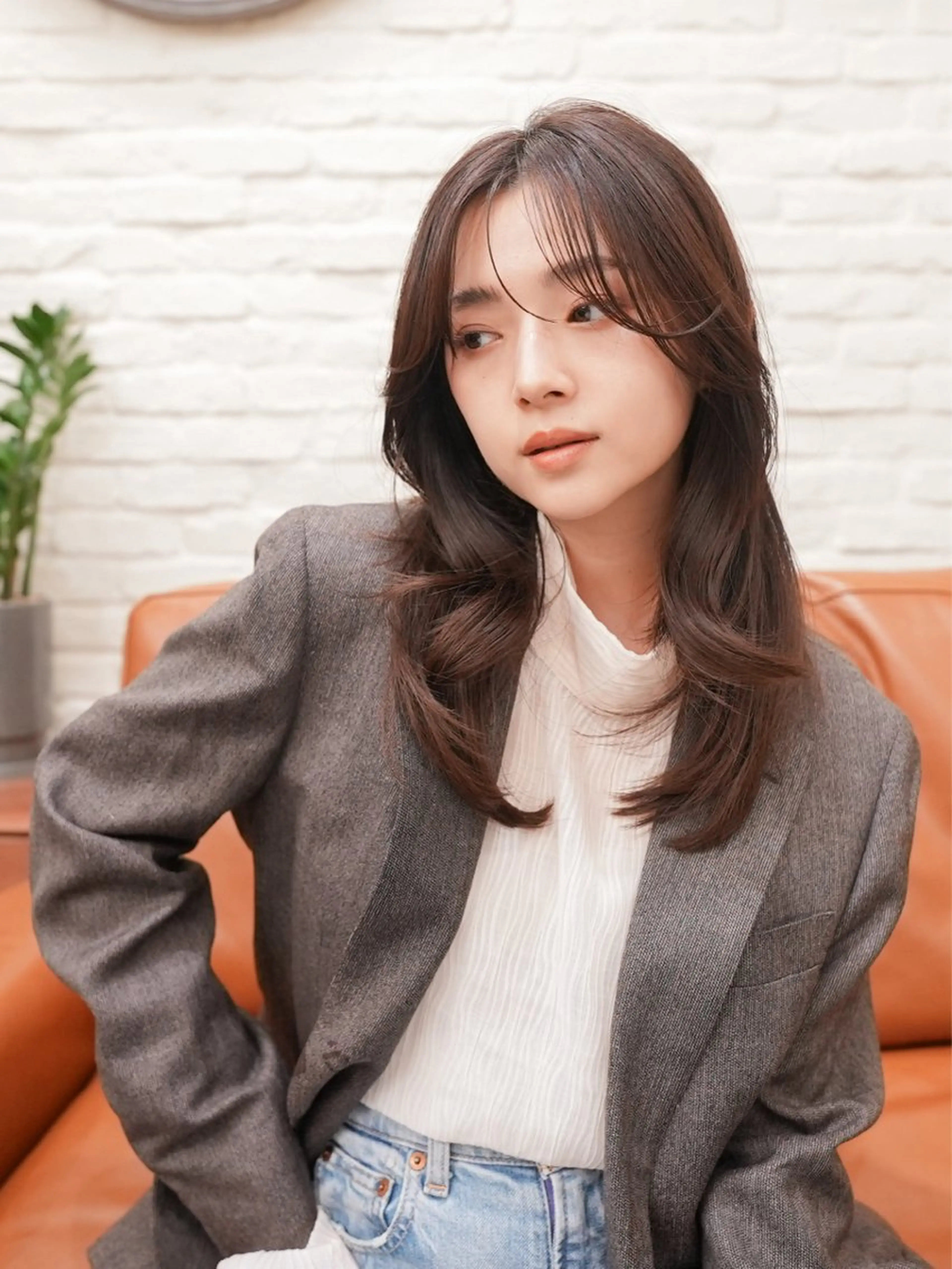 セミロング パーマ gite カワムラナオキのヘアスタイル