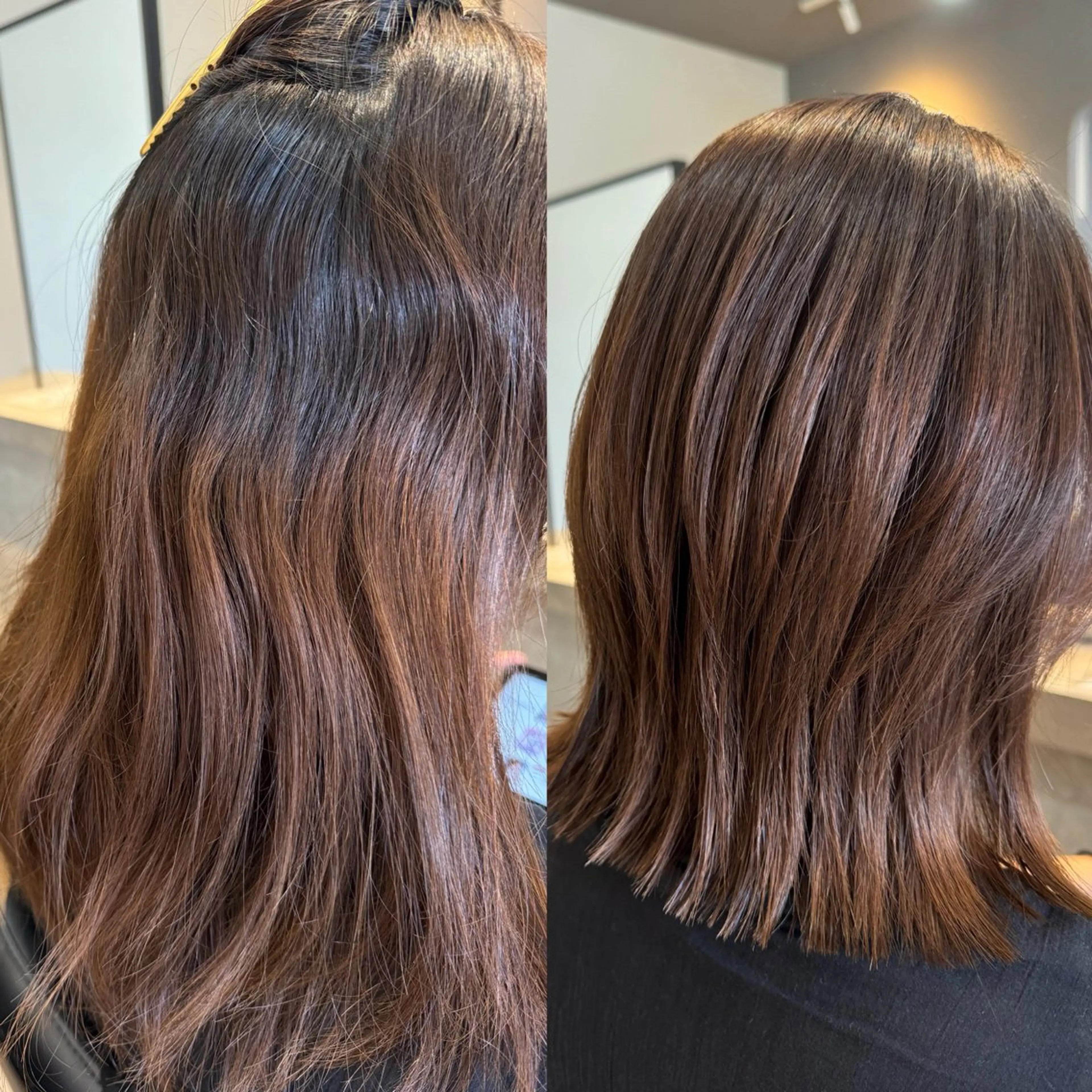 ミディアム くびれヘア 縮毛矯正 カット 縮毛矯正 トリートメント 髪質改善×艶カラー Haruのヘアスタイル