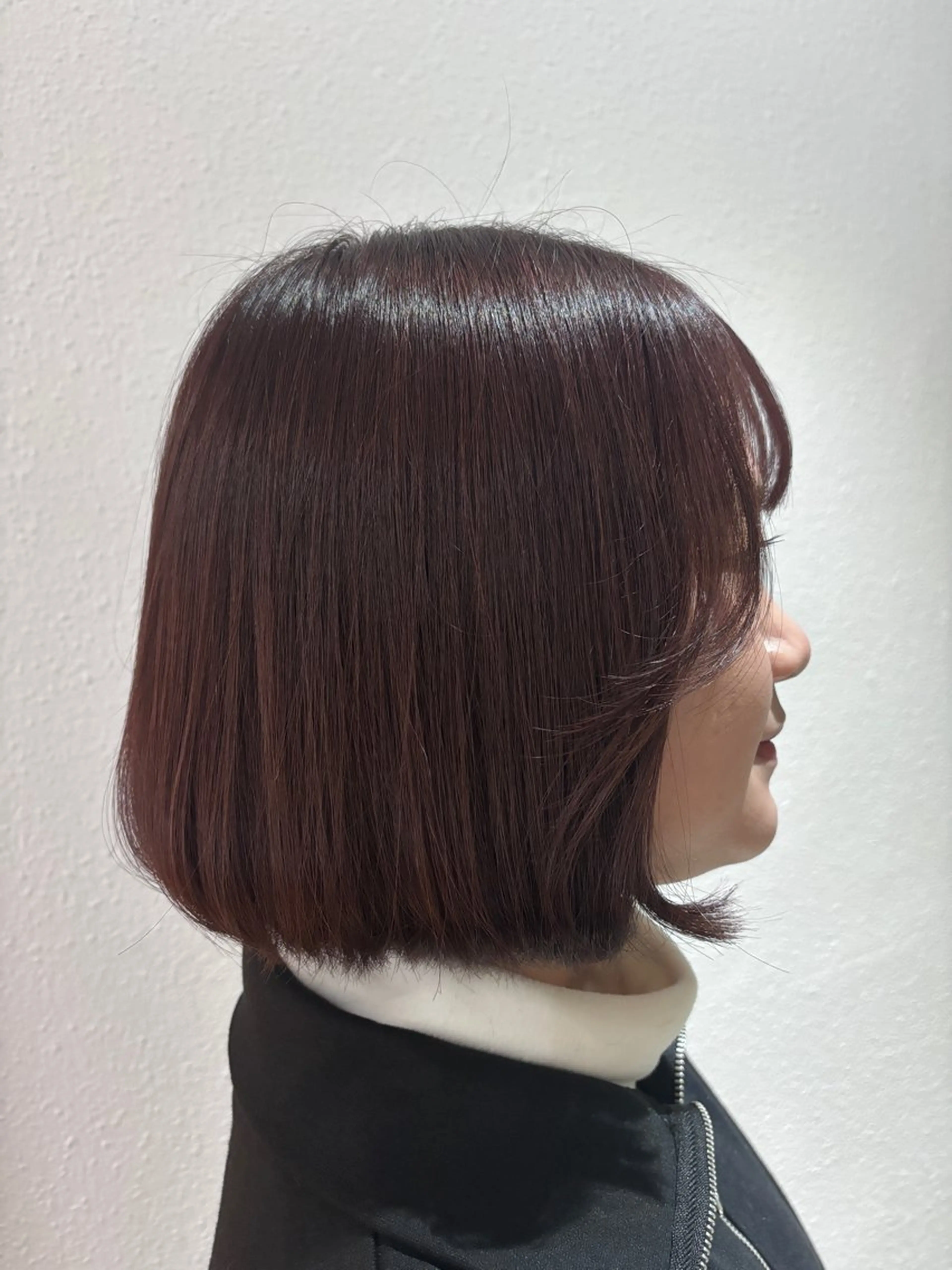 ミディアム カラー ボブ 顔周りカット カット ヘアカラー トリートメント 和歌山韓国ヘア🌙 MOEのヘアスタイル