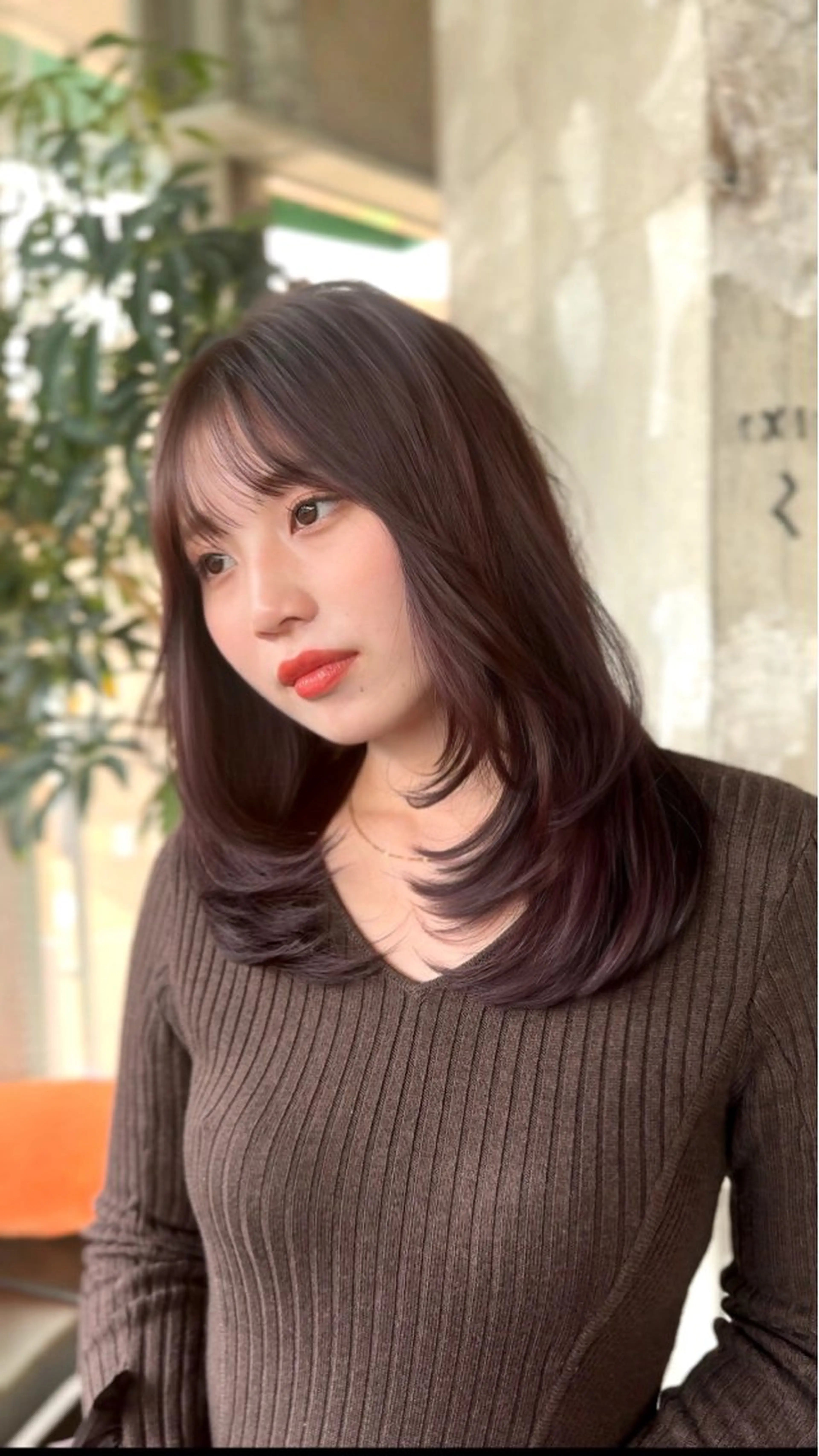 セミロング レイヤー特化/小顔顔 周り/セノ/表参道のヘアスタイル