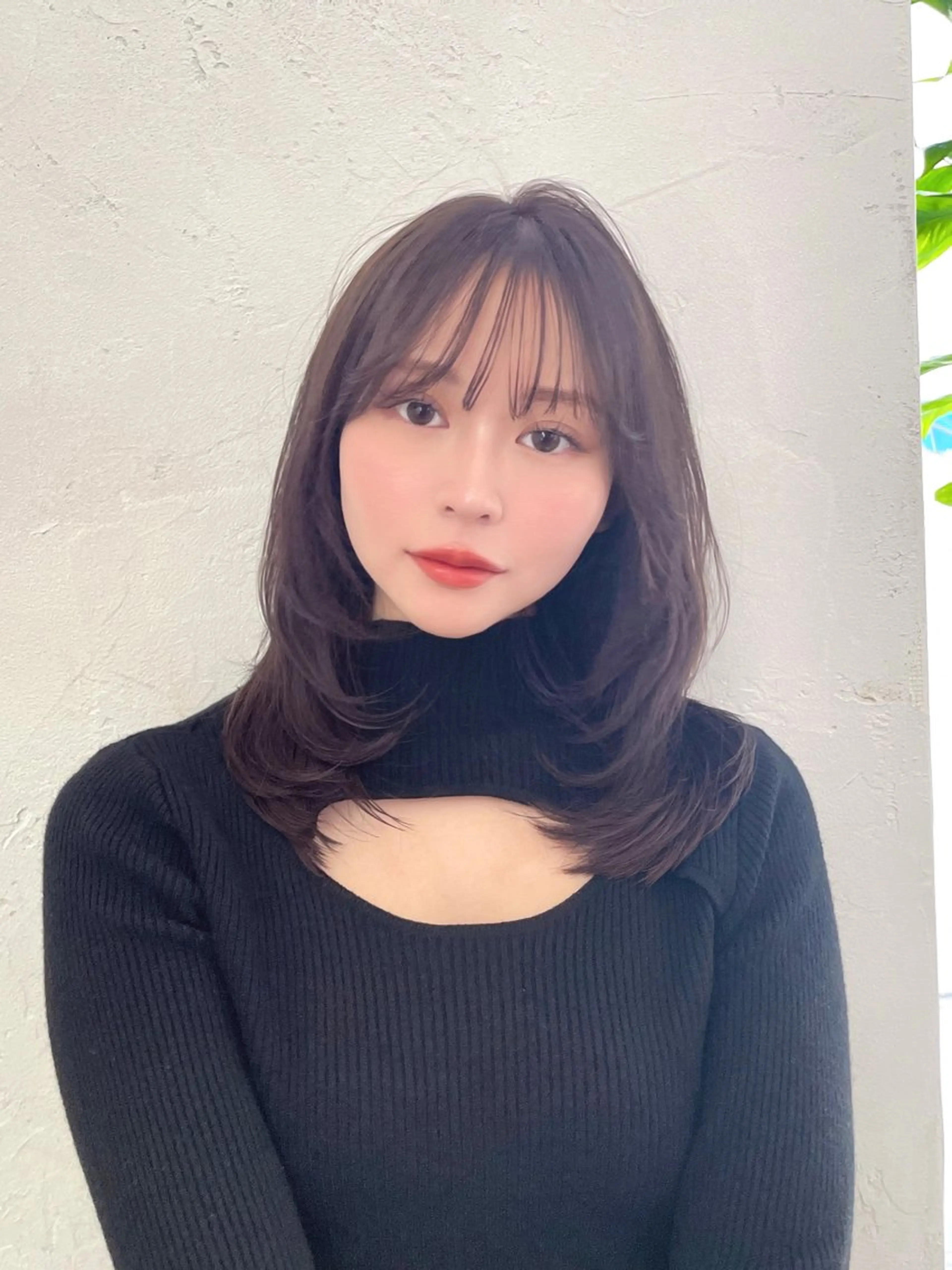 ミディアム ヘアカラー ren ボブロブ/ミディアムのヘアスタイル