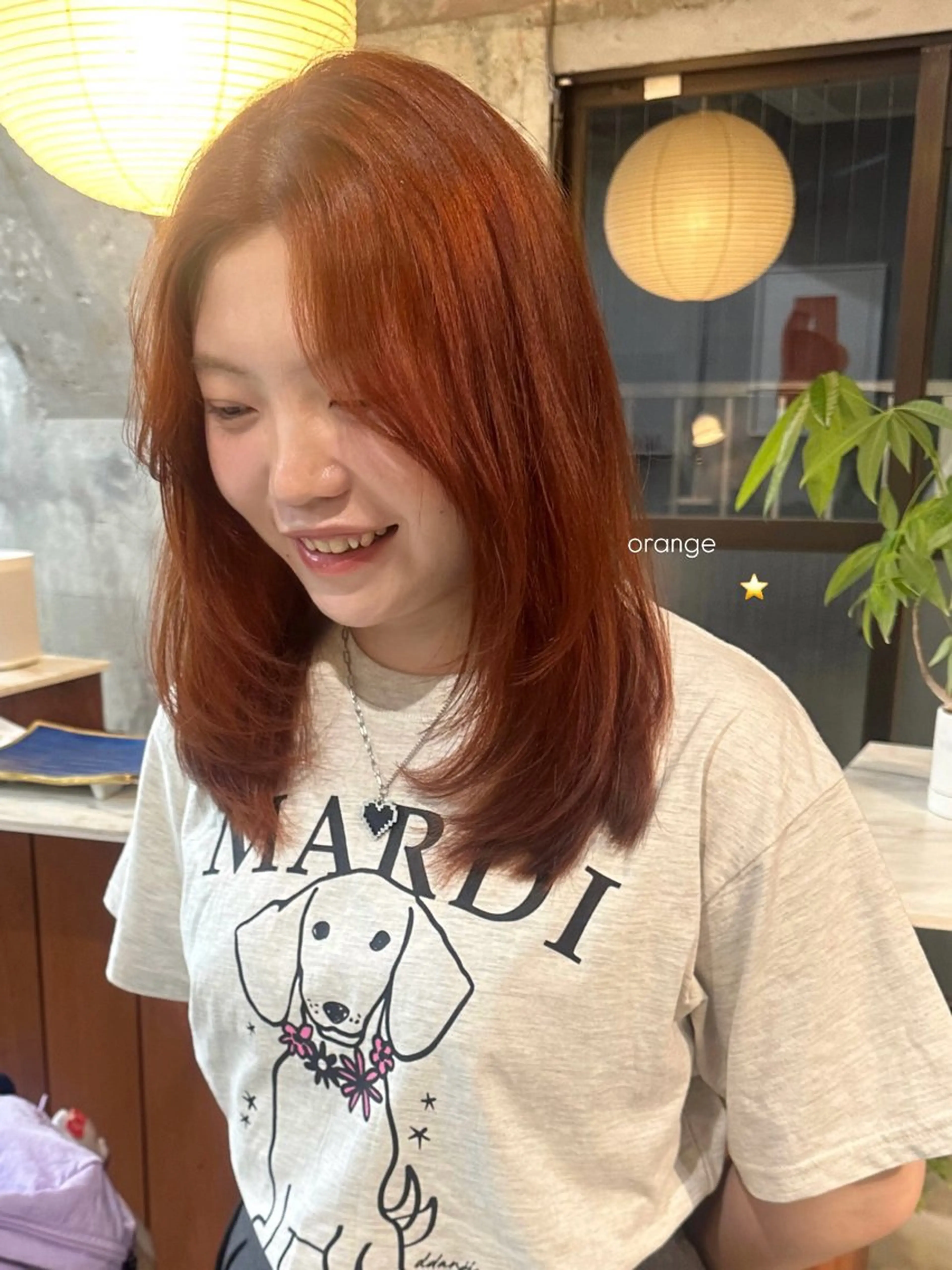 セミロング カラー カット ヘアカラー トリートメント 暖色カラー/レイヤー 🌙 オノユリカのヘアスタイル