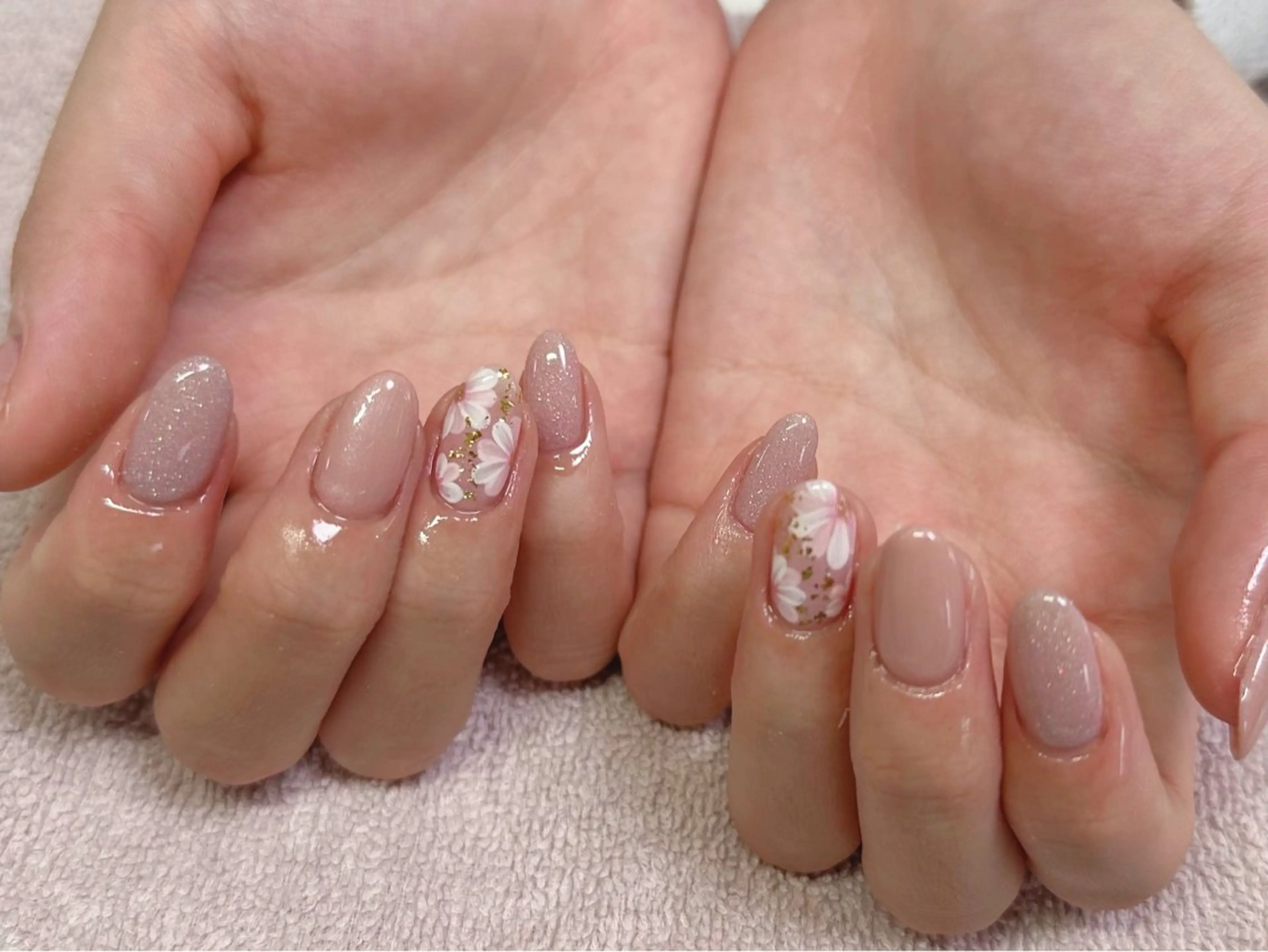 ネイル アートネイル フラワーネイル ピンク ハンドネイル &CHOU CHOU nail たむらのネイルデザイン