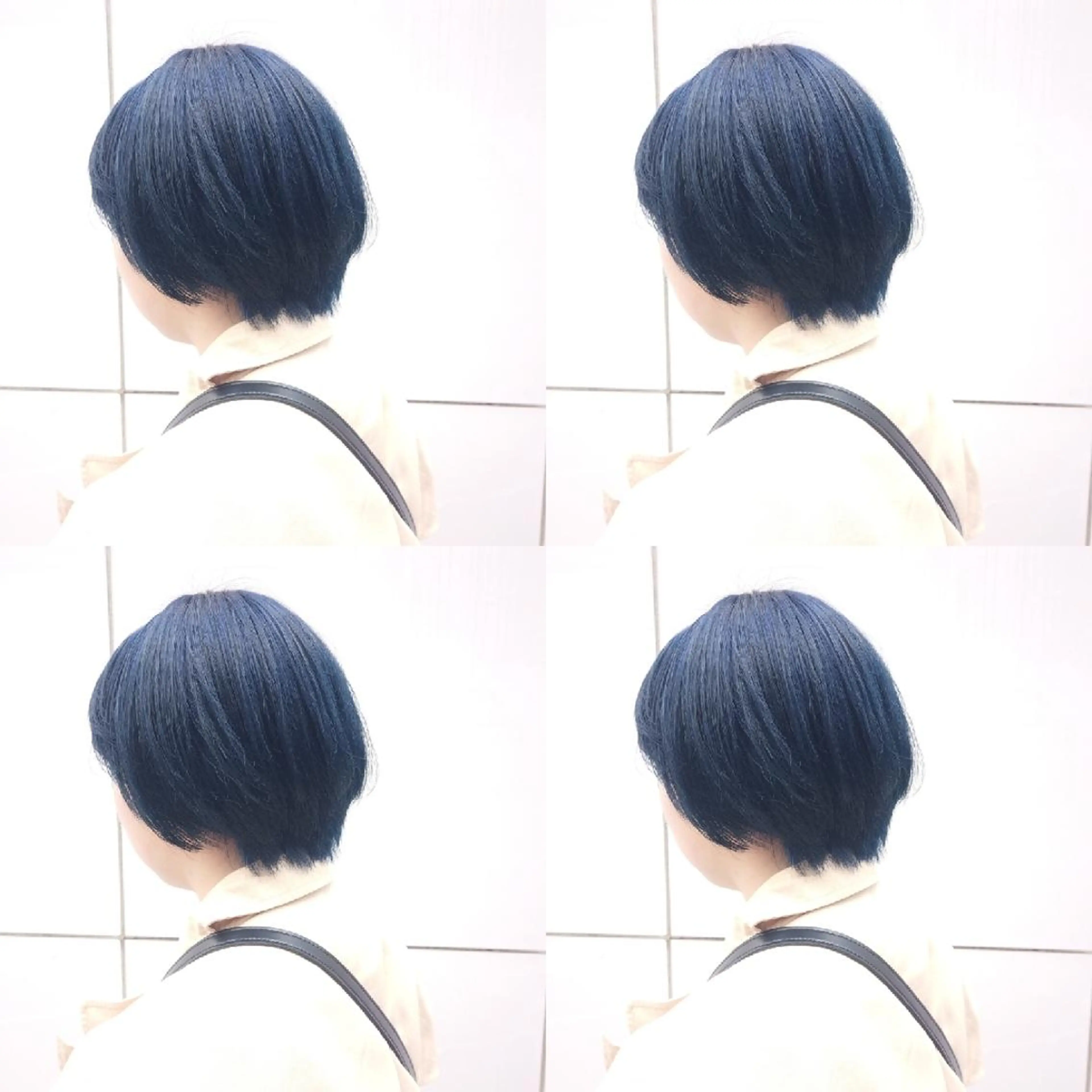 ミディアム カラー ヘアアレンジ ブリーチ ブルーカラー ネイビーカラー カット トリートメント 竹内啓太 ボブのヘアスタイル