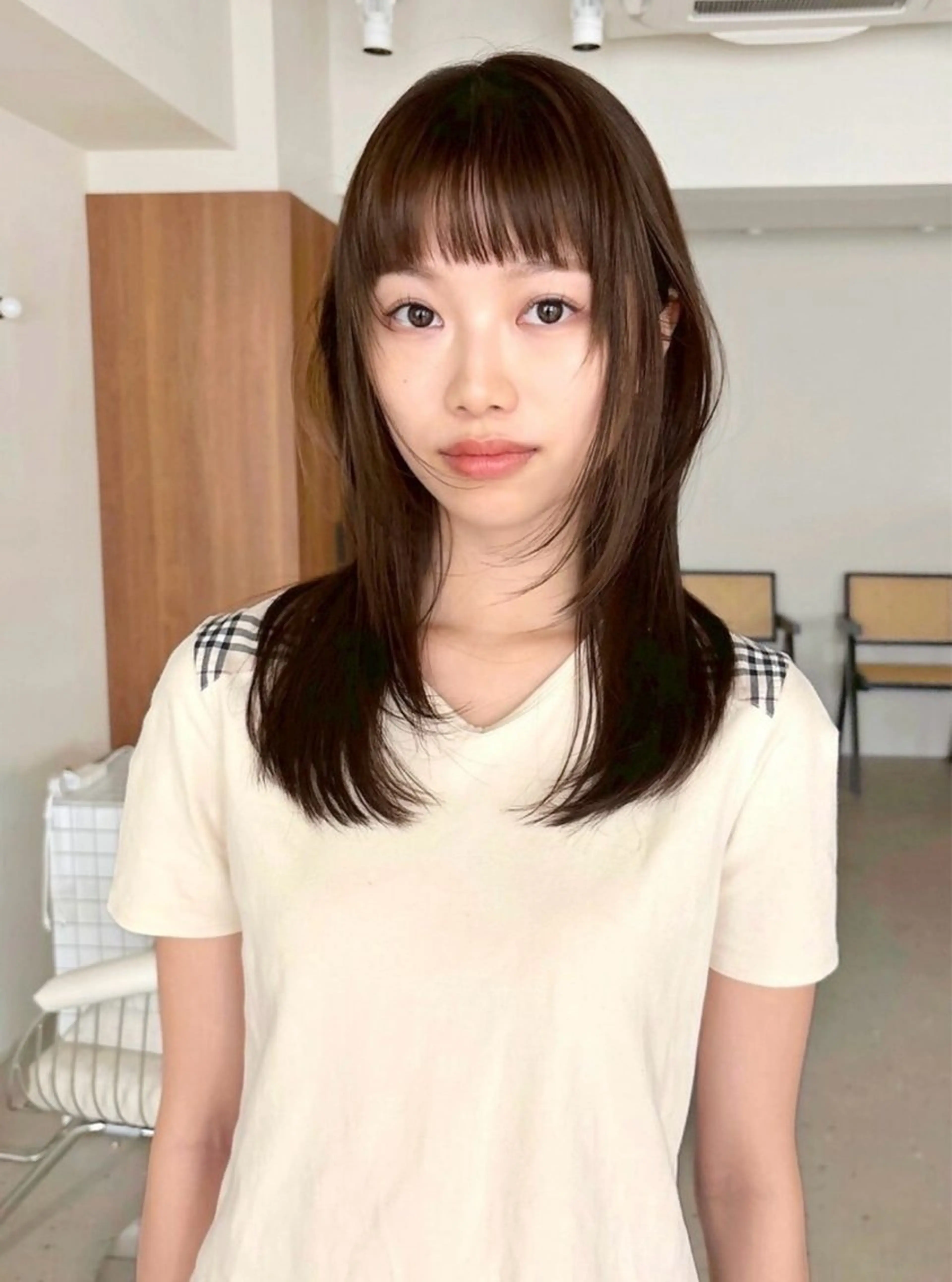 ミディアム カラー カット ヘアカラー トリートメント 小顔矯正/レイヤー 透明感カラー✨生真のヘアスタイル