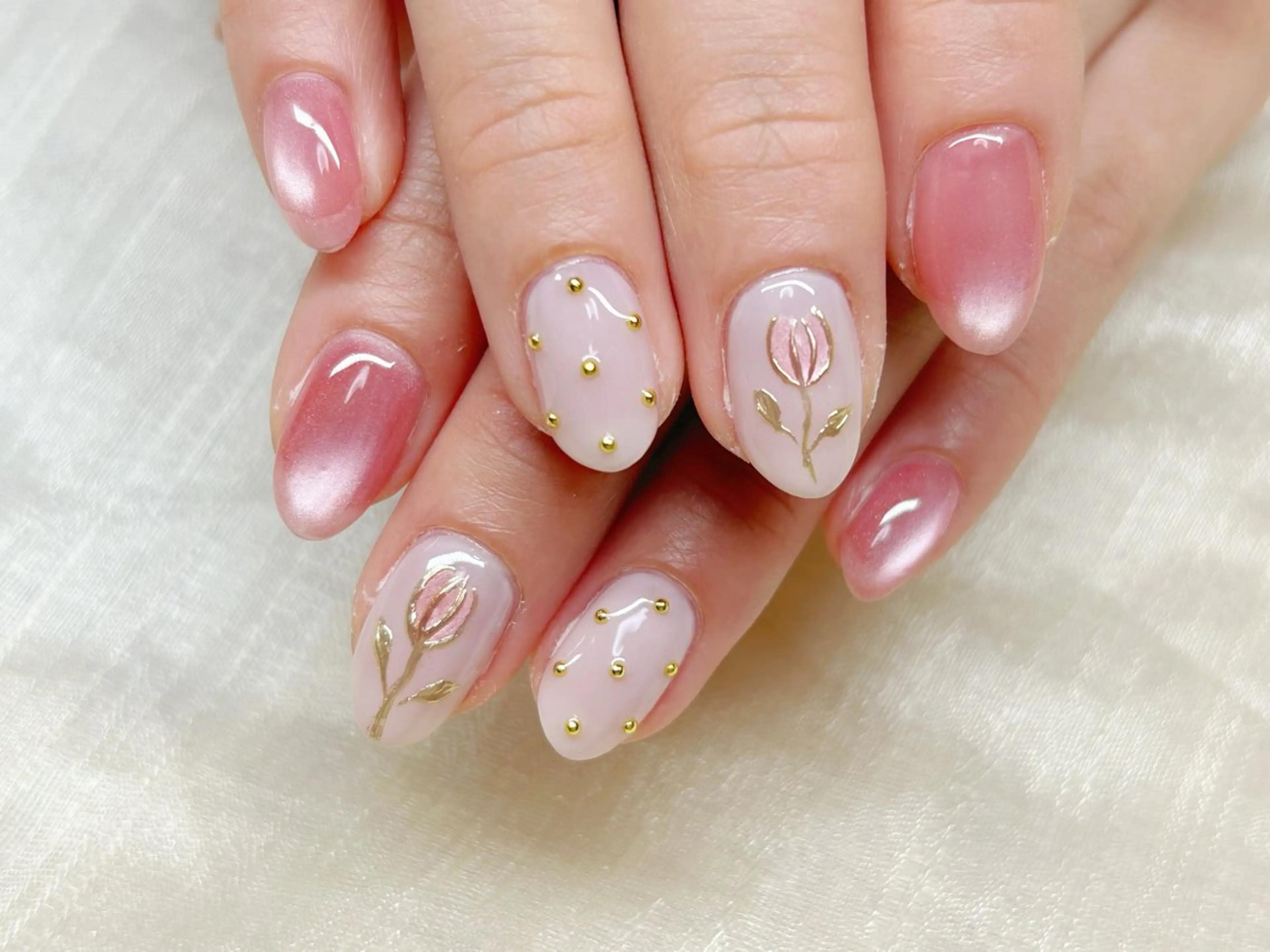 ネイル アートネイル 成人式 長さ出し フットネイル マグネットネイル ハンドネイル Lino Nailのネイルデザイン