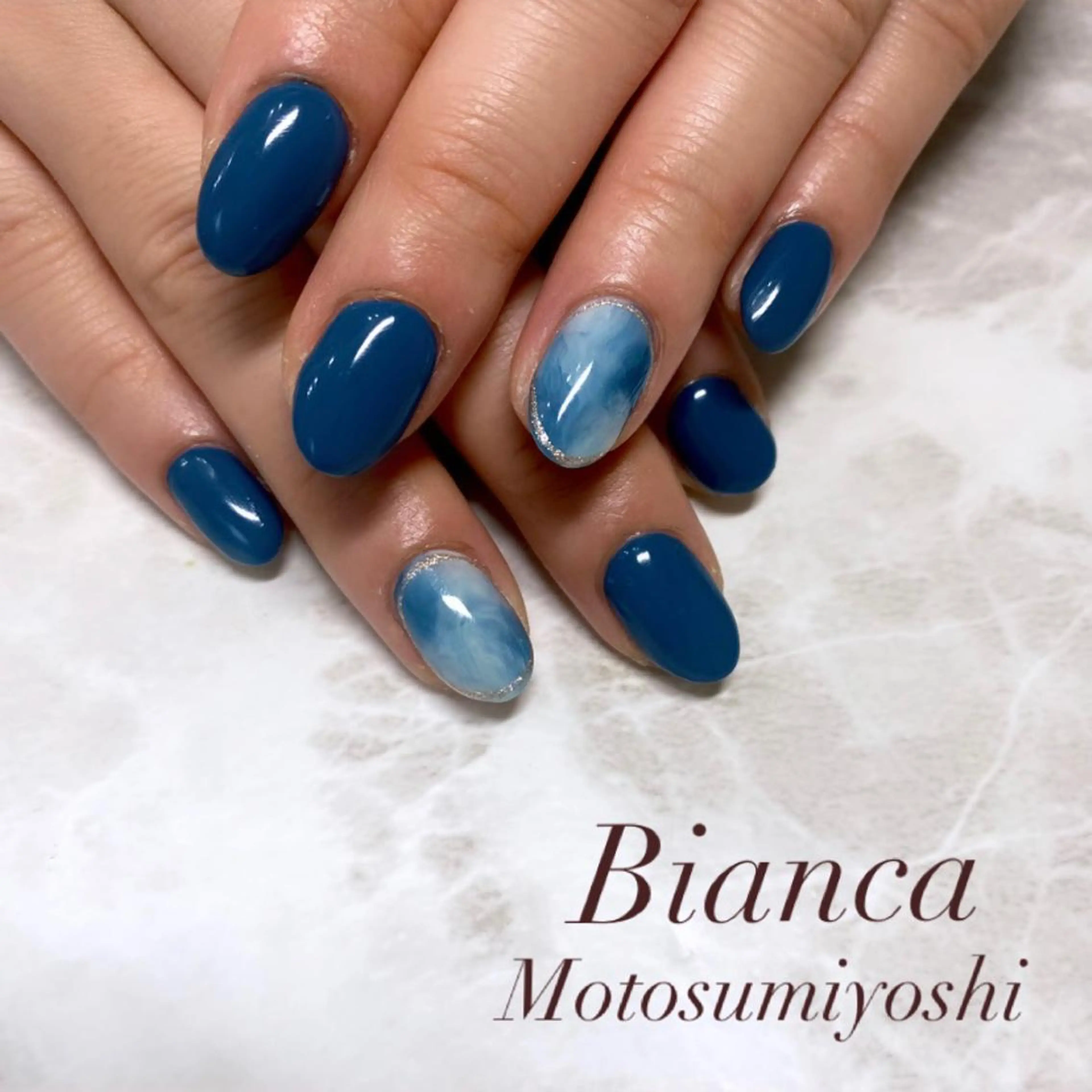 ネイル アニマル柄 オーロラネイル ブラウン 桜ネイル クリアネイル ハンドネイル B☆STELLA SUNAKAWAのネイルデザイン