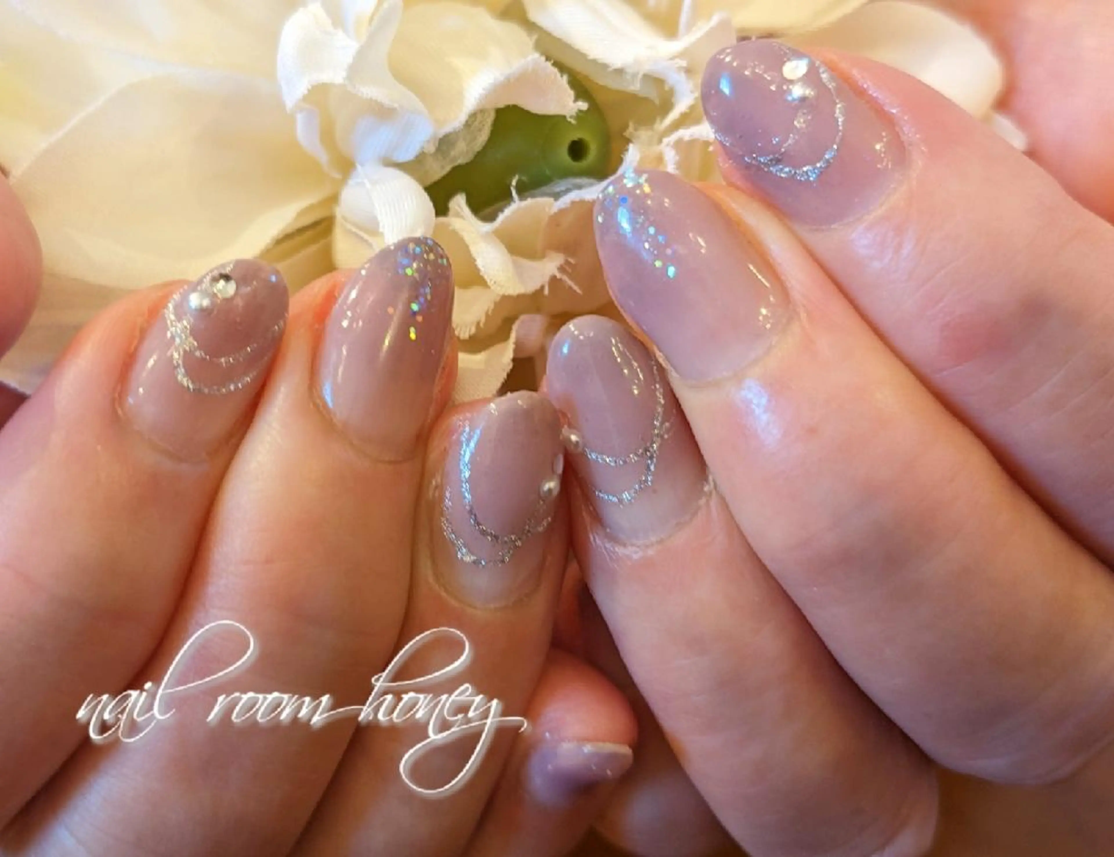 ネイル アートネイル グラデーション パープル nail room  honeyのネイルデザイン