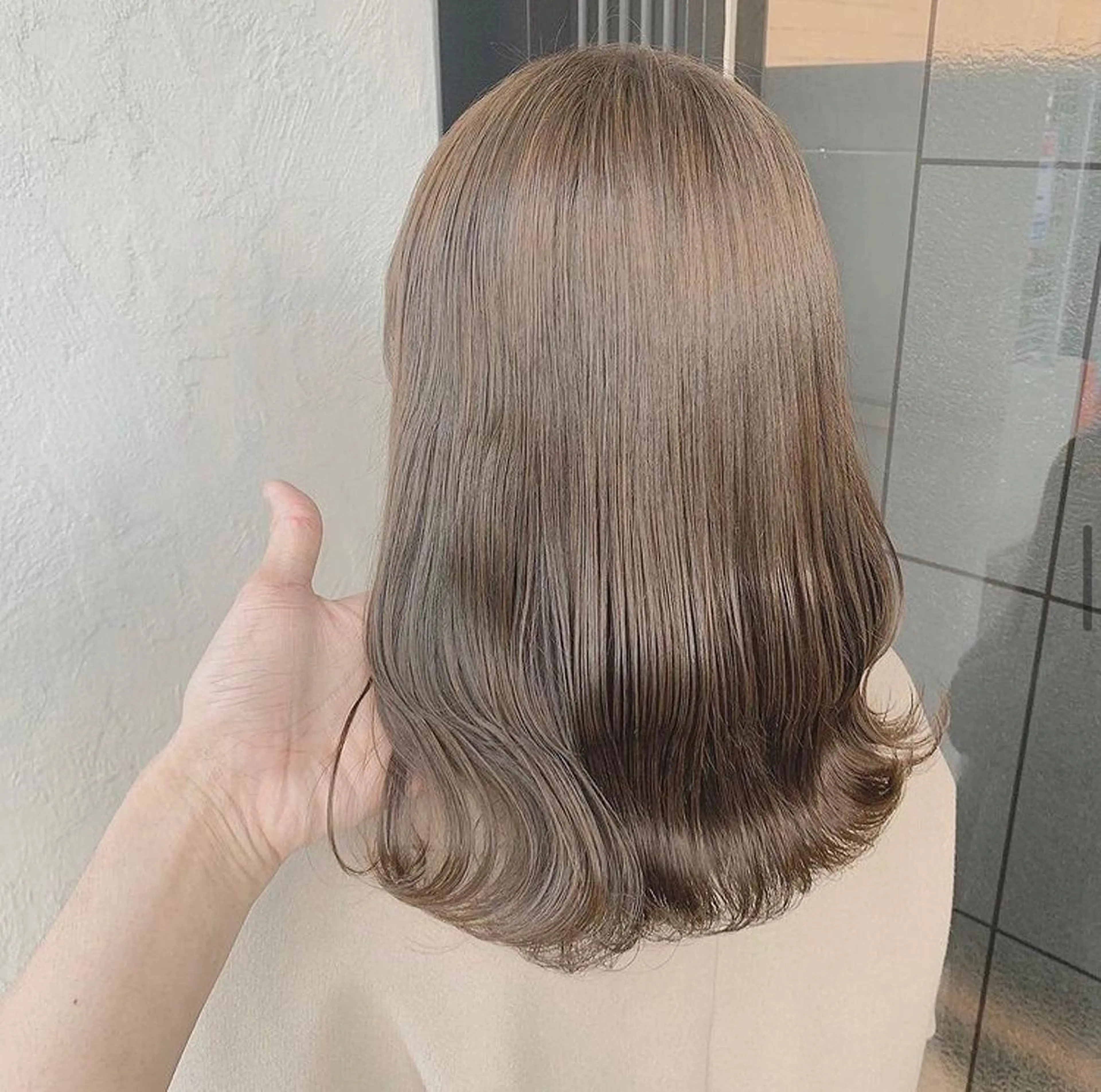 セミロング カラー ヘアアレンジ ブリーチ 髪質改善/ ツヤ髪カラー/高井のヘアスタイル