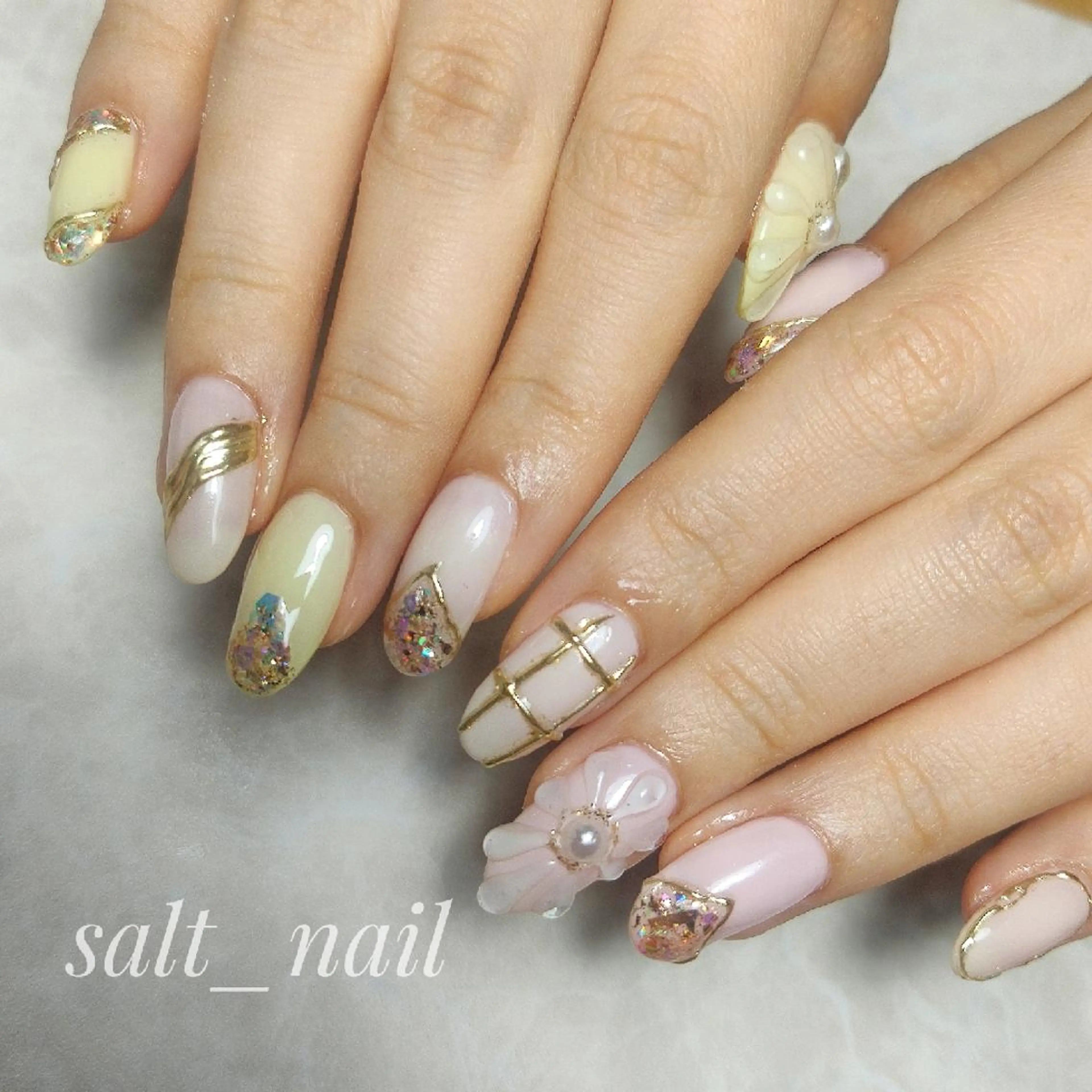 ネイル フラワーネイル ハンドネイル 個人サロン saltnailのネイルデザイン