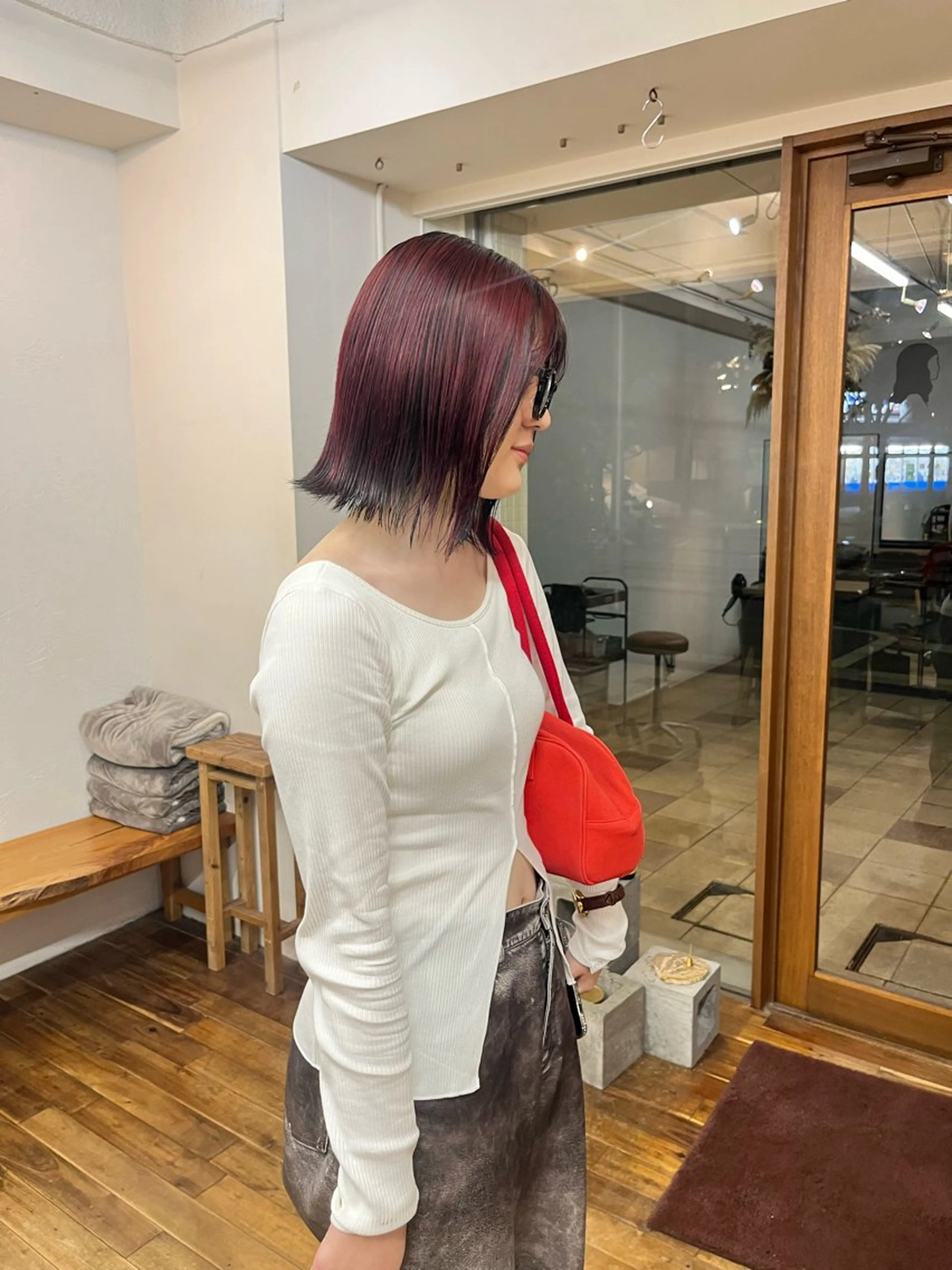 ショート カラー ヘアカラー 三浦 ふたばのヘアスタイル