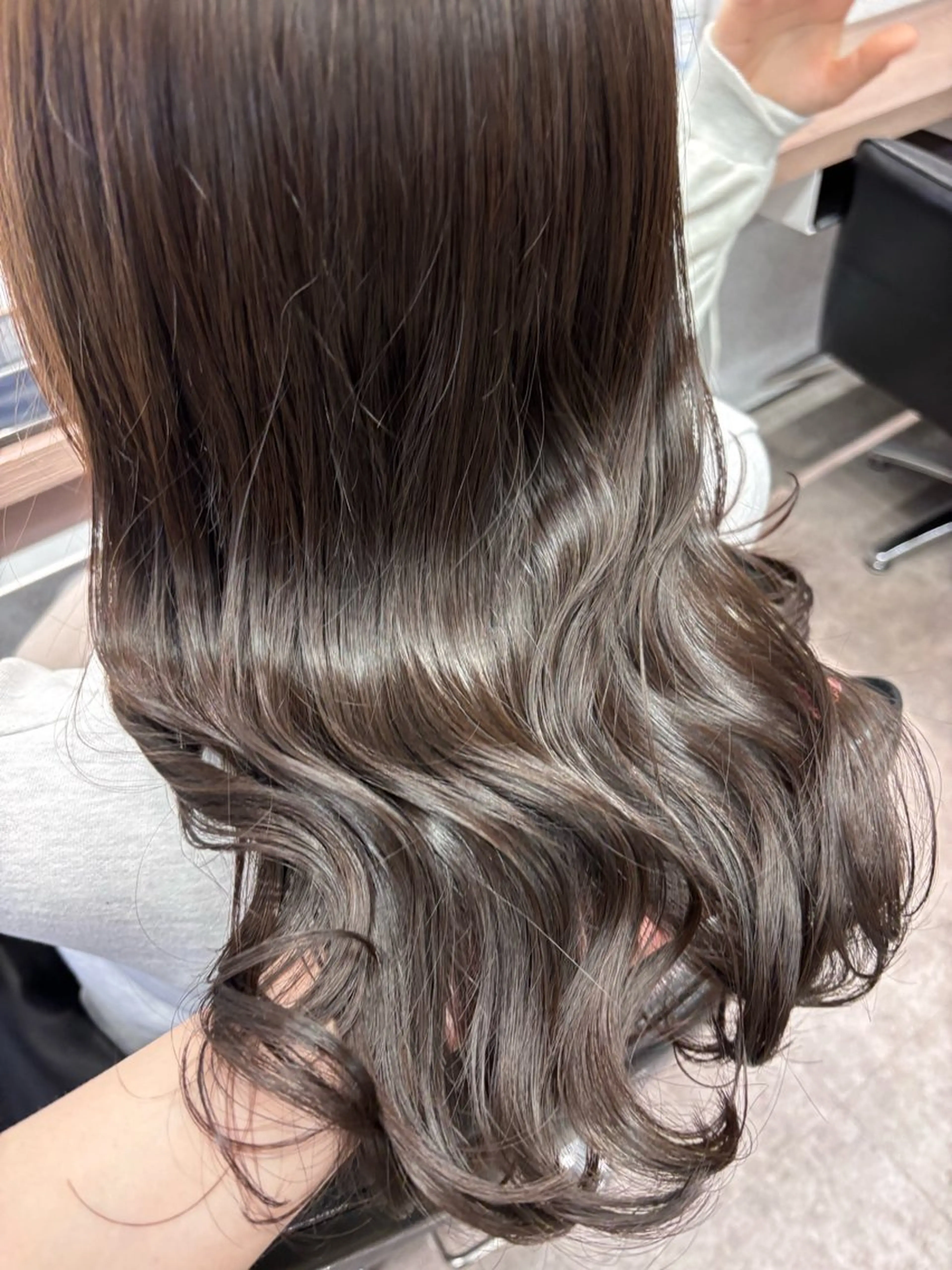 セミロング カラー ブリーチ 透明感カラー グレージュ ブリーチなしカラー カット ヘアカラー ボブ/透明感カラー/ 髪質改善/🌙/ルナのヘアスタイル