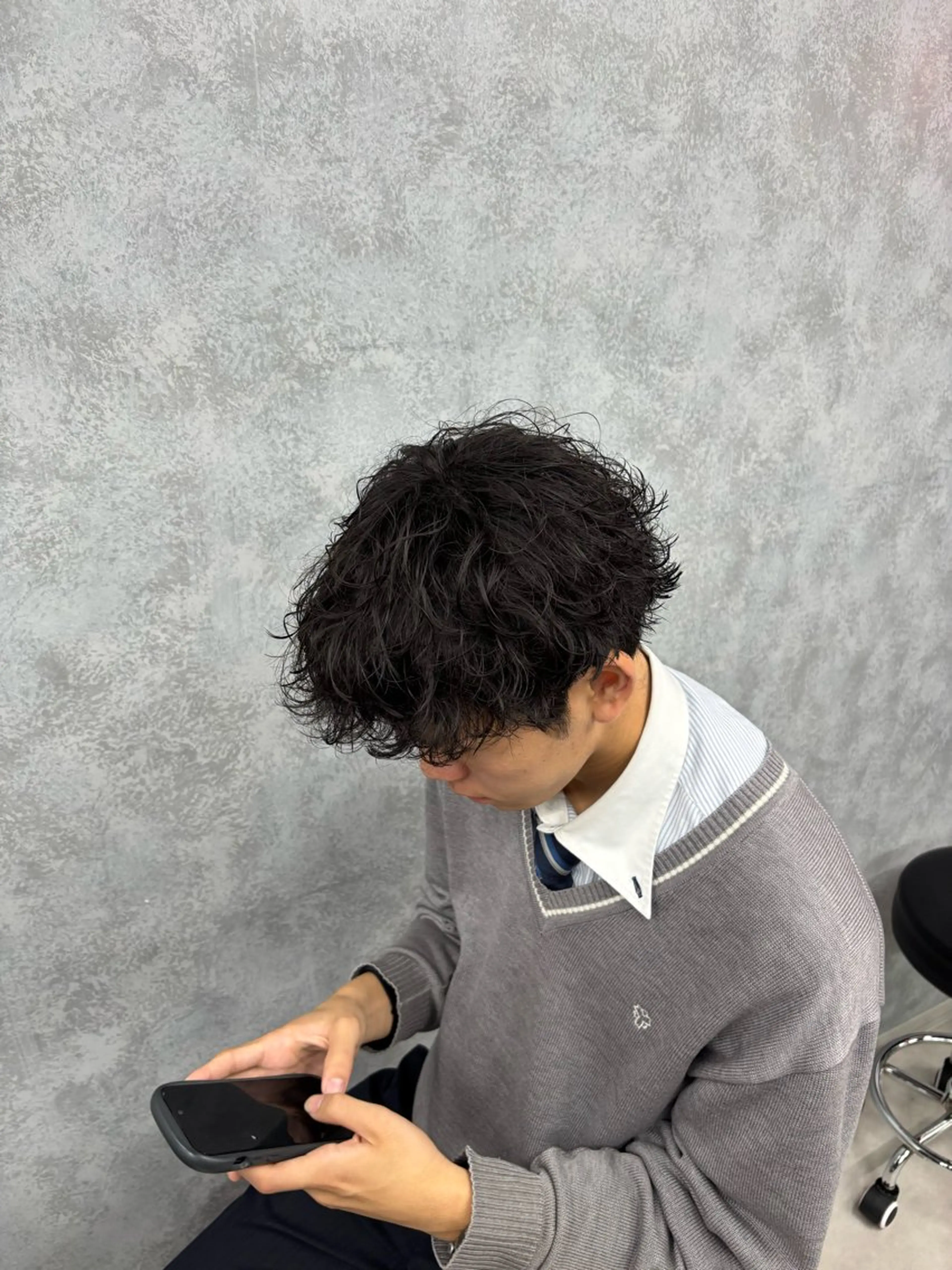 パーマ メンズ パーマ シャドウ/フェザー パーマメンズりつきのヘアスタイル