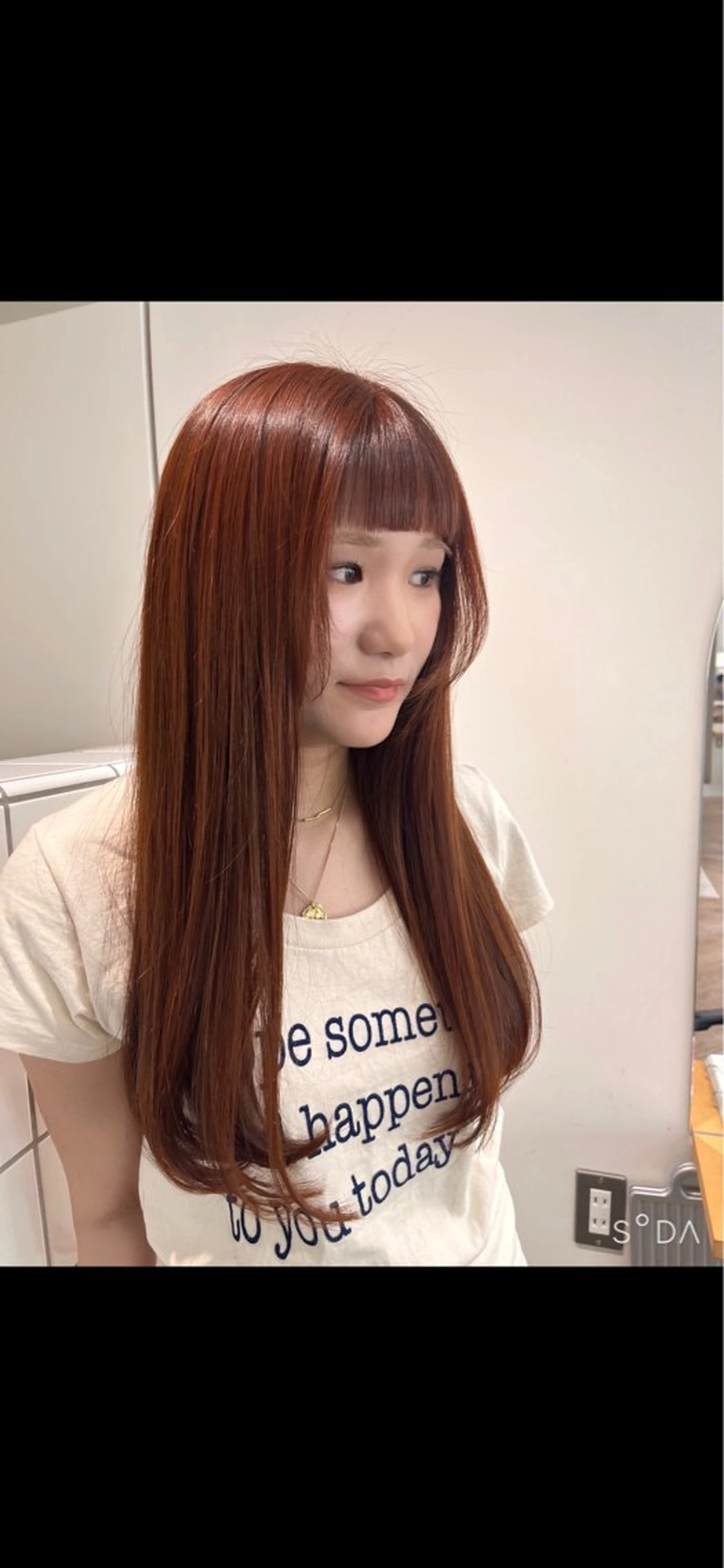 ロング カラー ベージュカラー 透明感カラー オレンジ オレンジベージュ デザインカット カット ヘアカラー 縮毛/パーマ/カラー LUVISM佐藤里咲のヘアスタイル