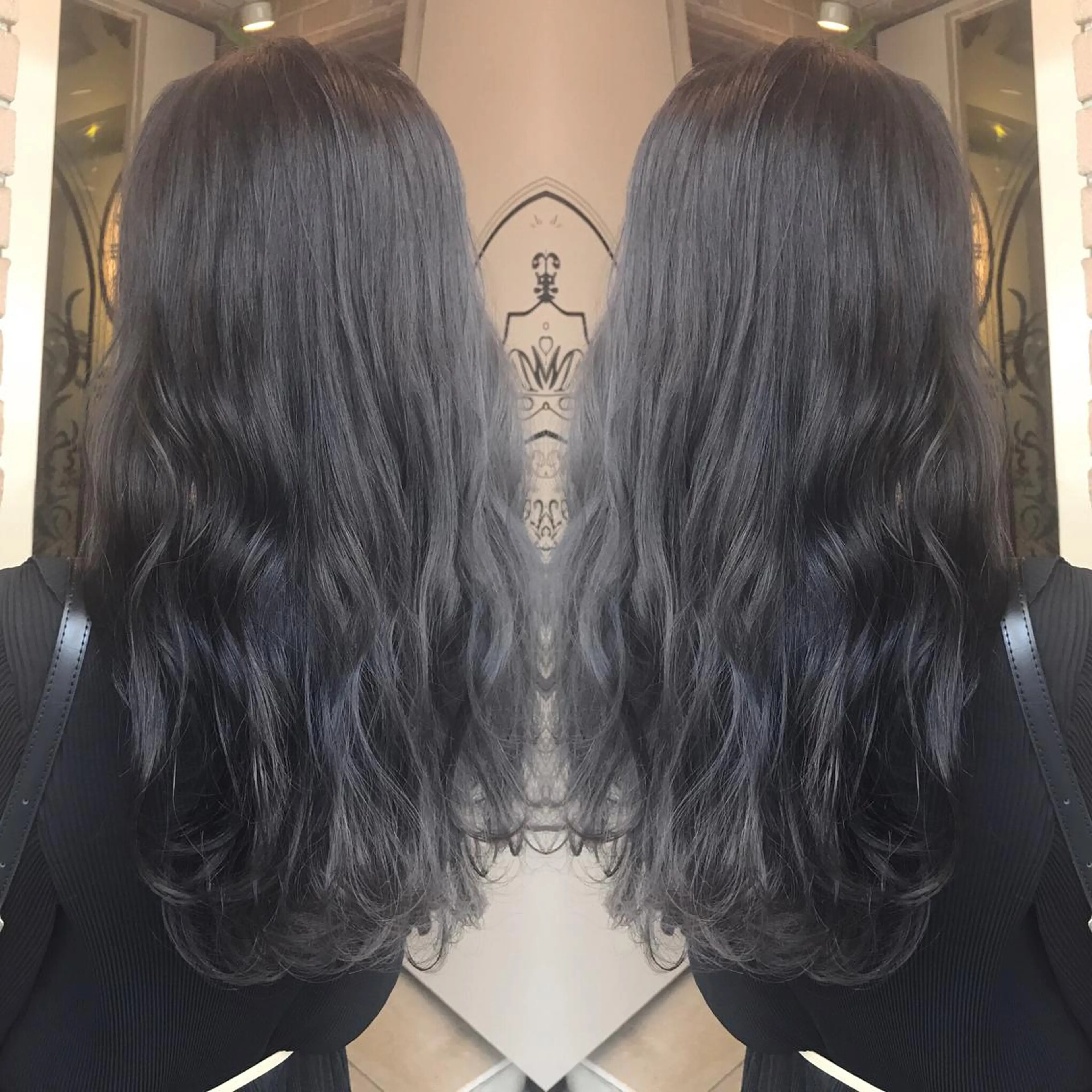 ロング カラー パーマ ヘアアレンジ メンズ キッズ ネイル マツエク・マツパ ダブルカラー グレージュ サロンドミルク 原宿のヘアスタイル