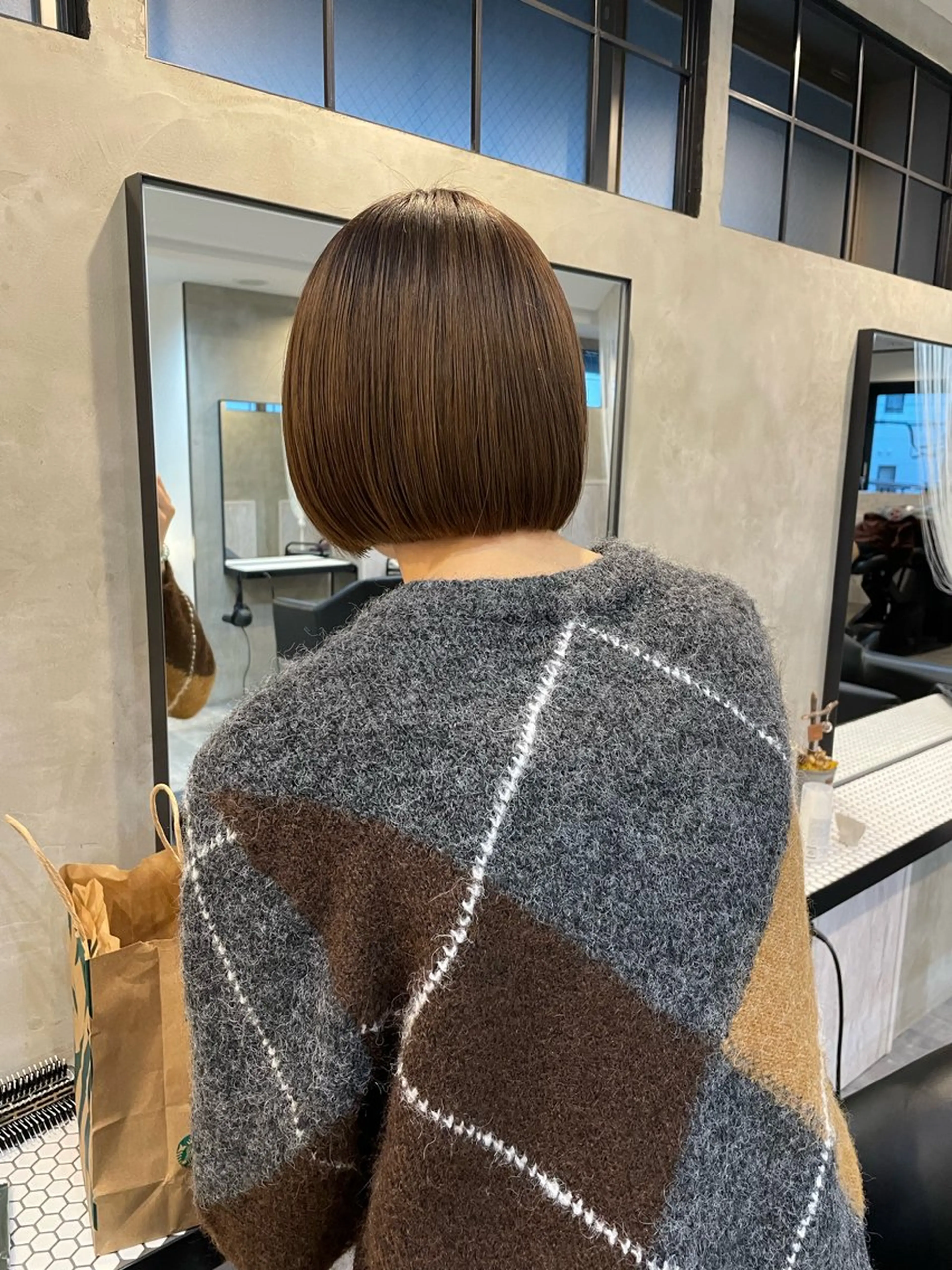 ショート カラー ブラウンカラー チョコレートブラウン カット ヘアカラー トリートメント 渋谷 留菜のヘアスタイル