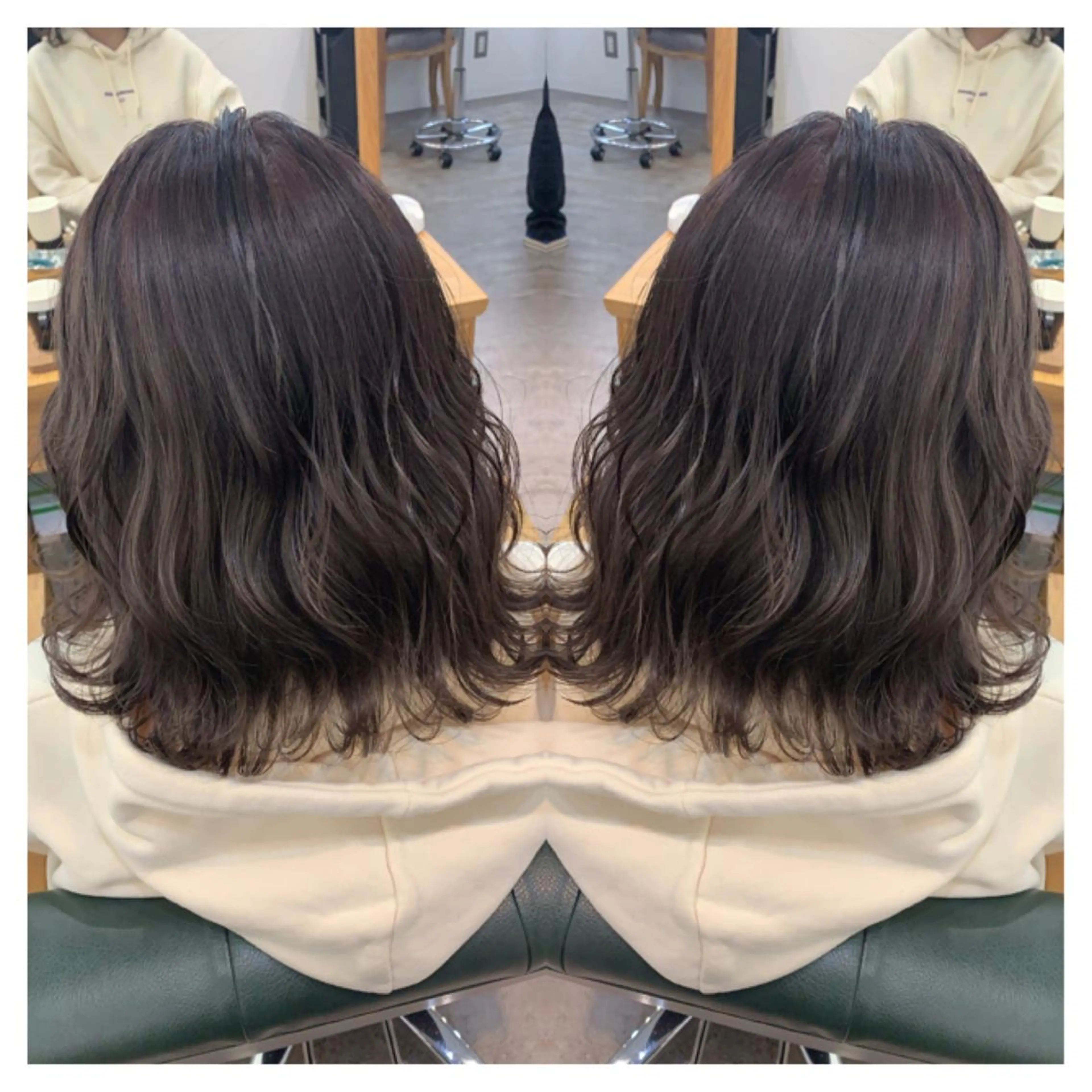 ミディアム カラー カット ヘアカラー トリートメント 村山 茉衣のヘアスタイル