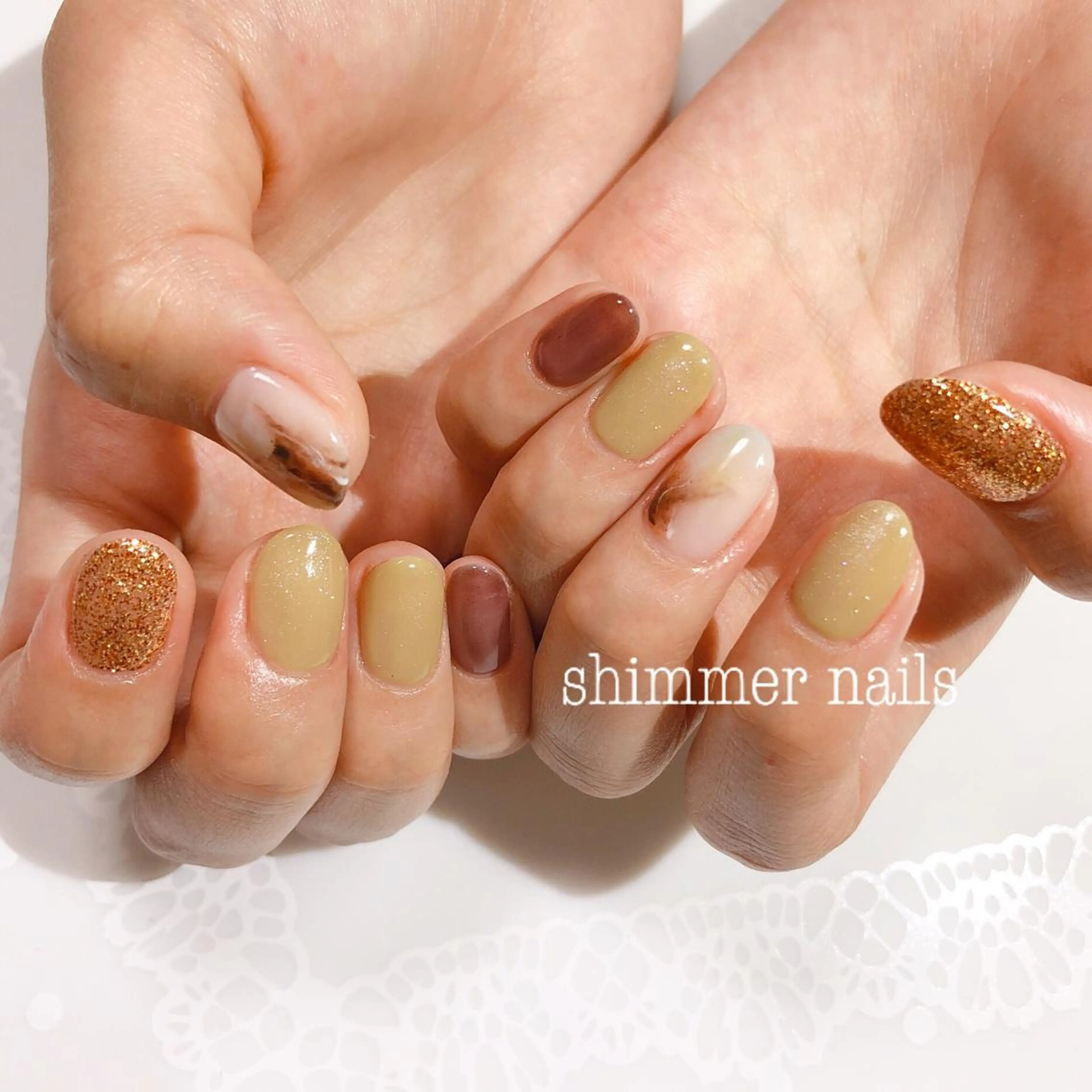 ネイル 持ち込み ニュアンスネイル フットネイル shimmer nailsのネイルデザイン