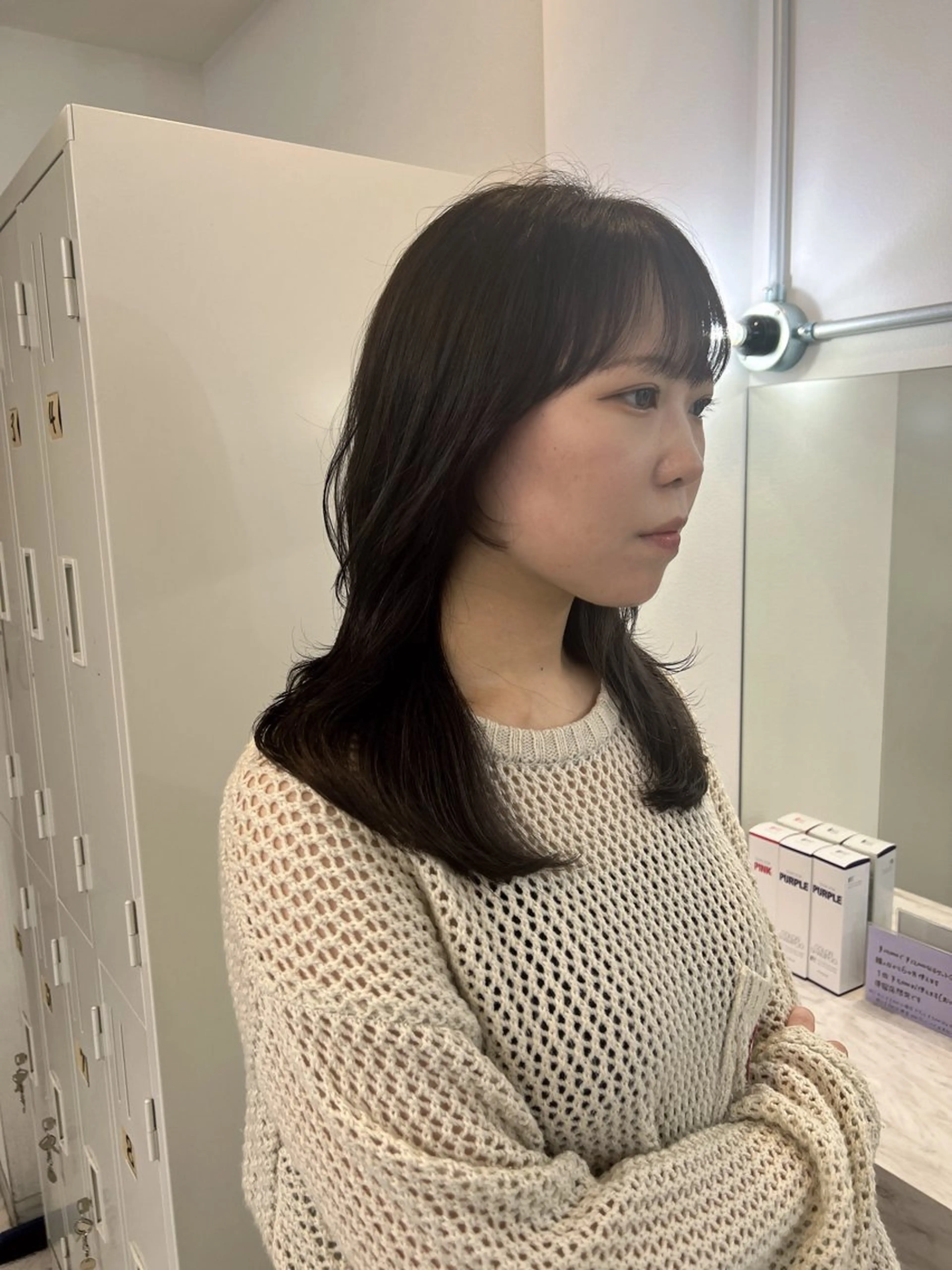 ミディアム カラー レイヤーカット カット トリートメント ✨髪質改善✖︎顔周り レイヤー✨ナカムラのヘアスタイル