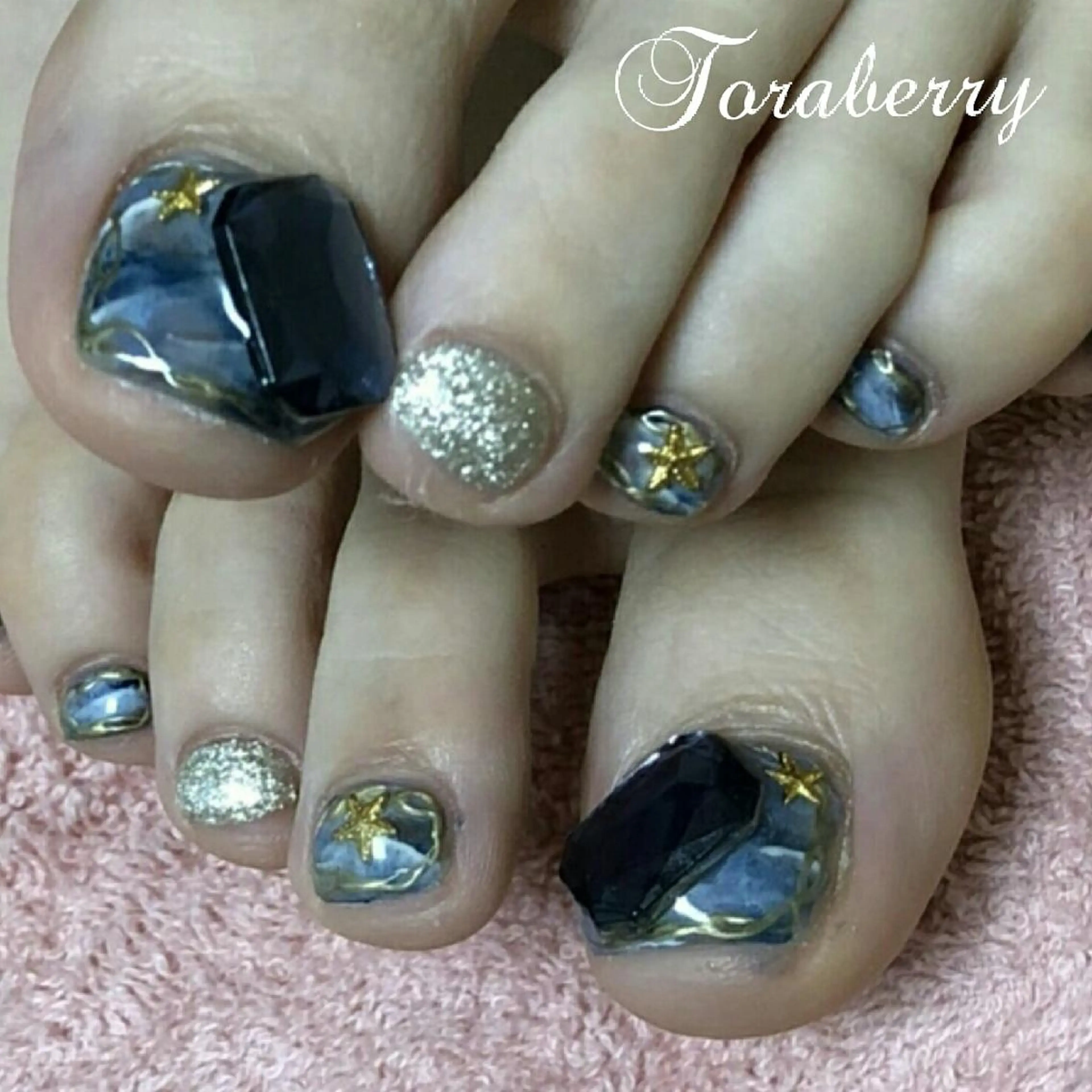 ネイル ストーンネイル フットネイル ネイリスト なつみのネイルデザイン