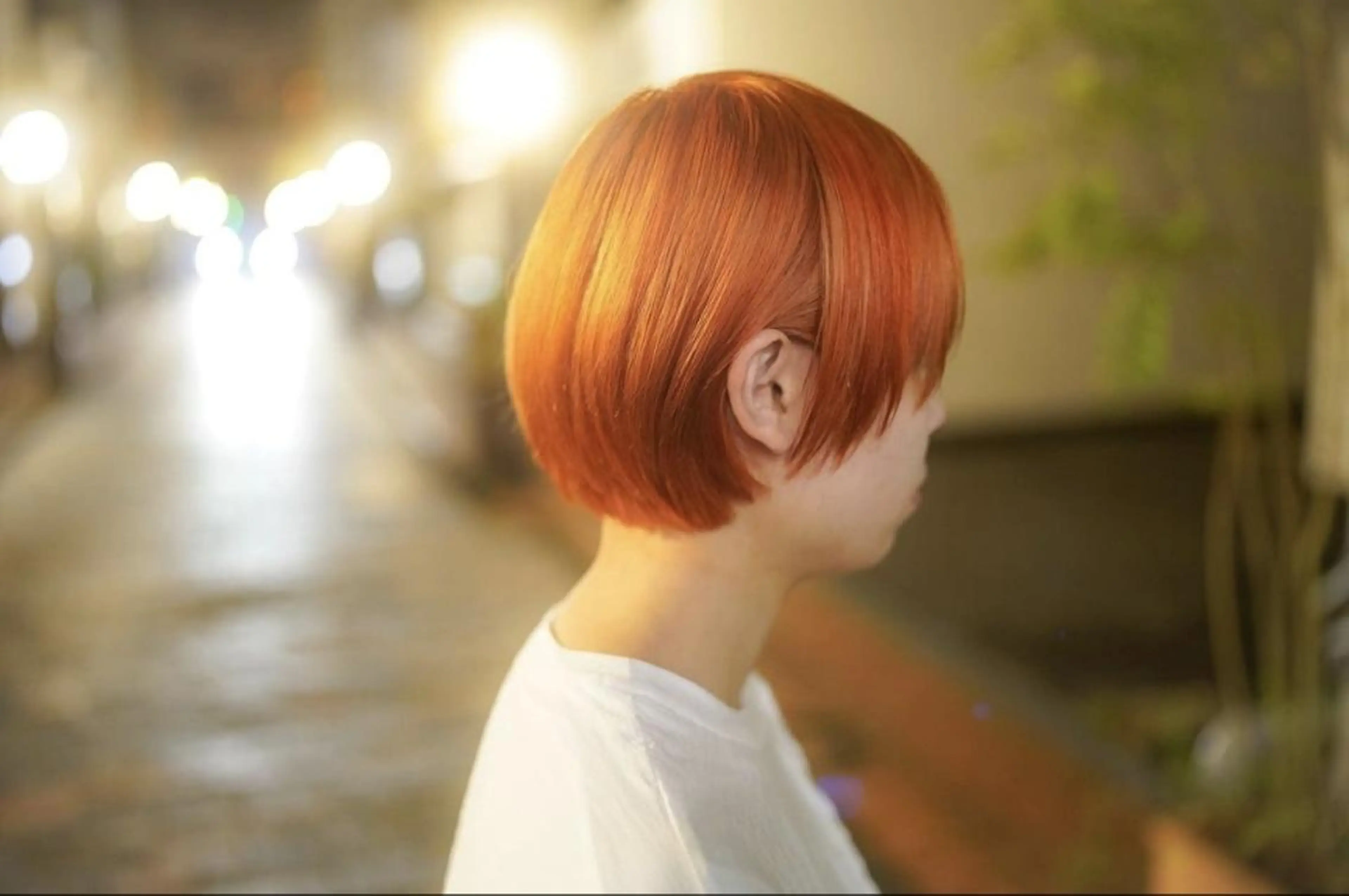 ショート カラー ブリーチ ケアブリーチ ダブルカラー オレンジ 髪質改善 安藤悠里/ハイトーン /デザインカラーのヘアスタイル