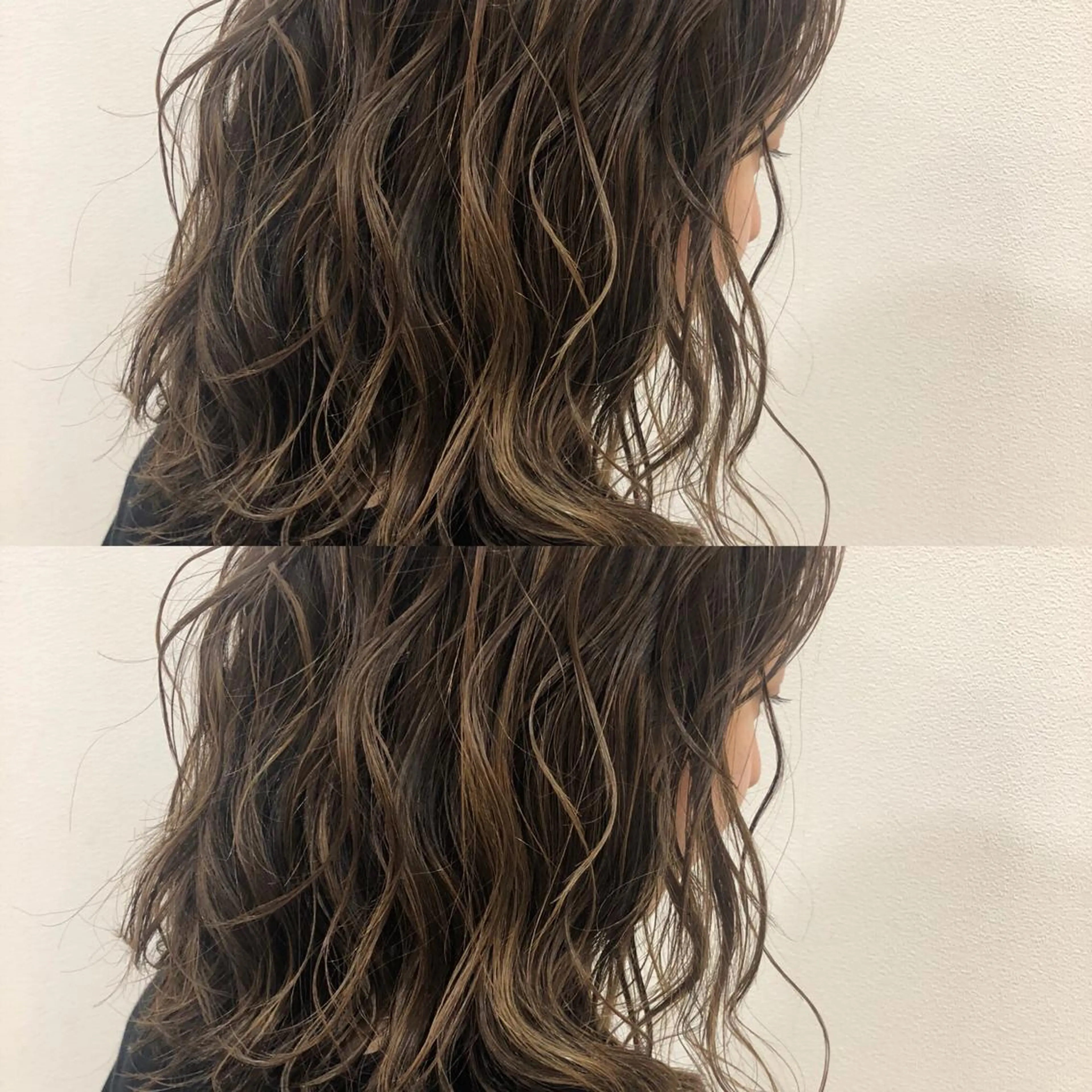 セミロング カラー ヘアアレンジ ハイライトカラー ハイライト ヘアカラー 内田温子大人女性 ハイライト、ボブのヘアスタイル