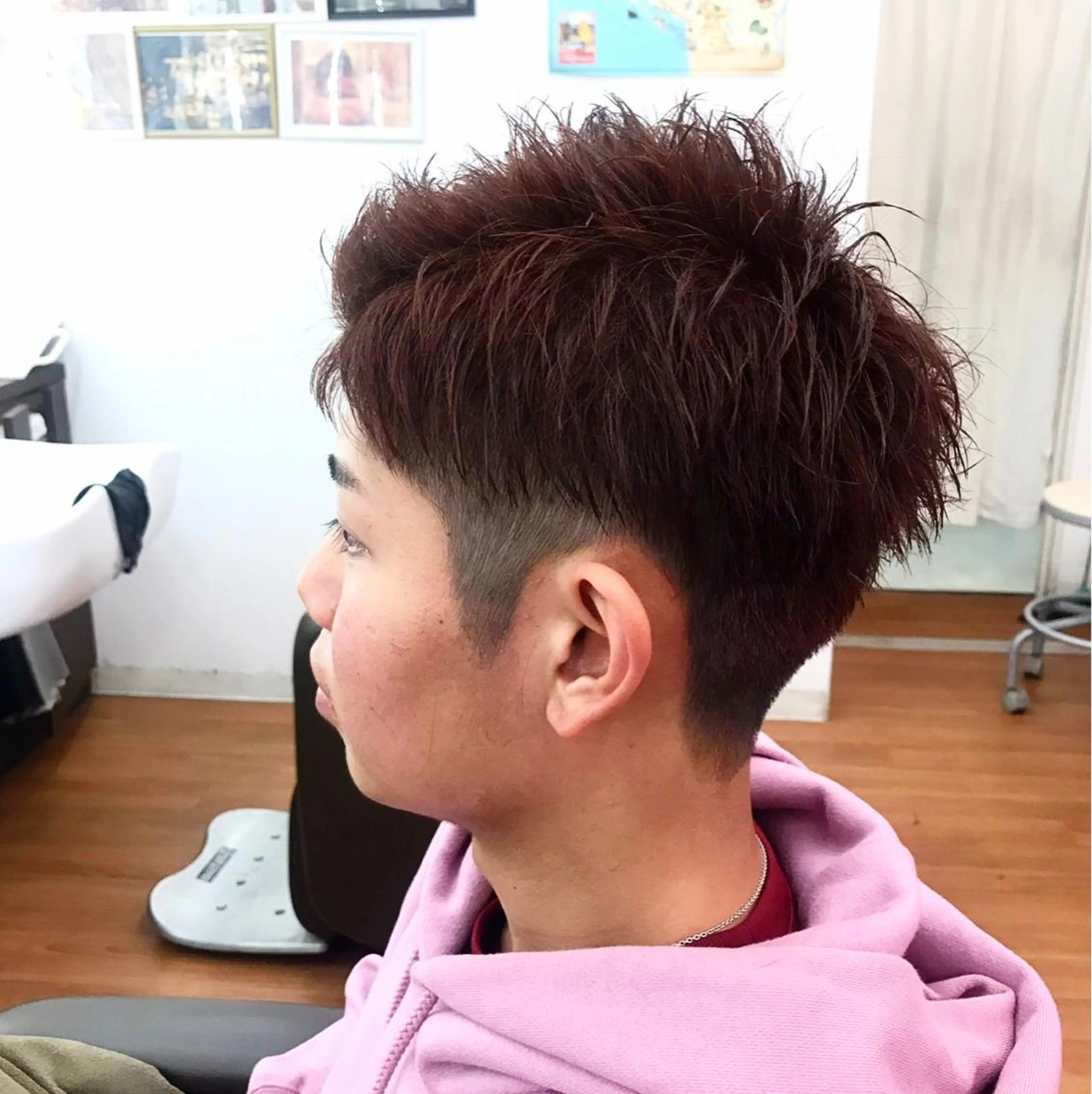 ショート カラー メンズ メンズブリーチ 学生（メンズ向け） ブリーチ ブリーチなしカラー レッドカラー 越後 あかりのその他イメージ