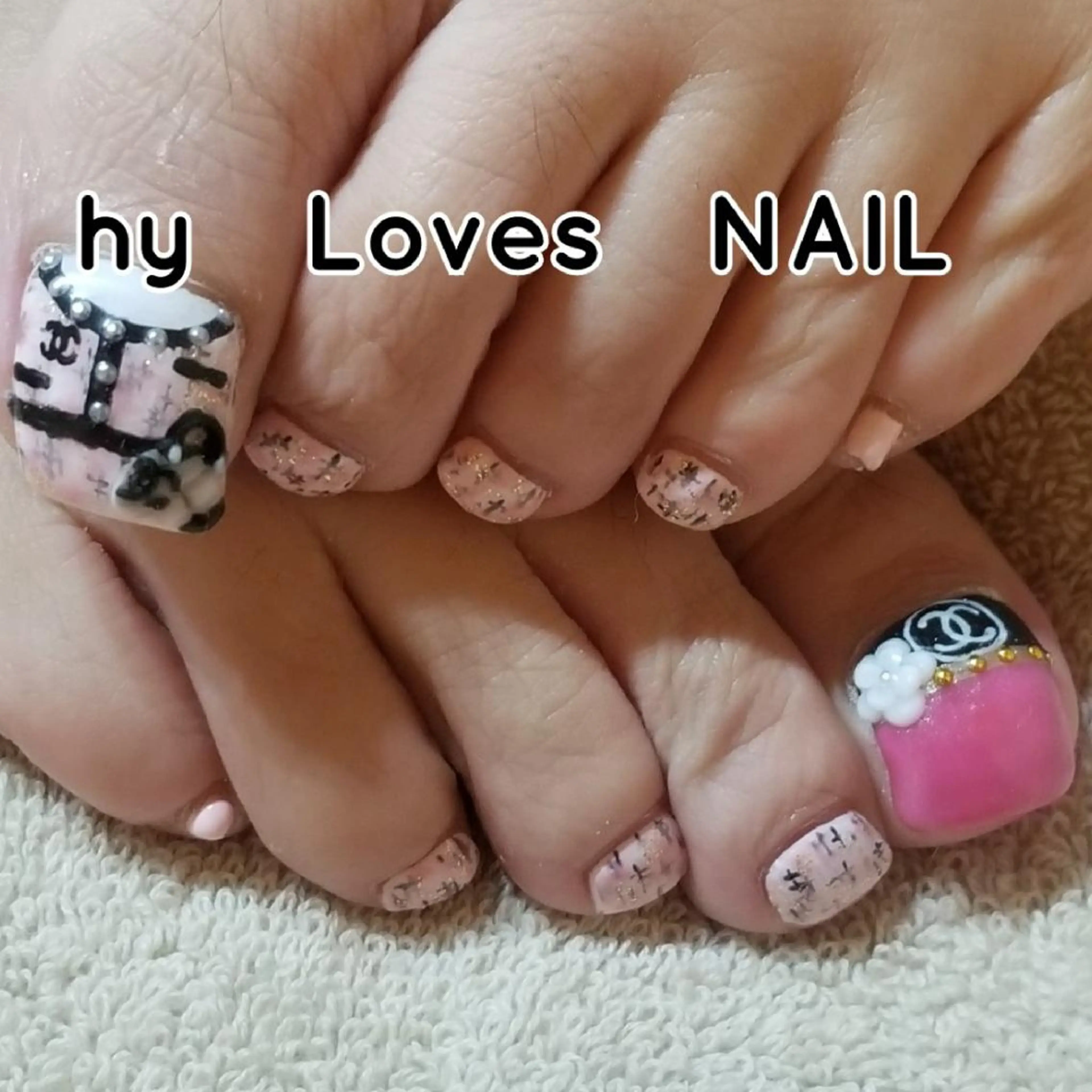 ネイル フットネイル ツイードネイル よしだ ひろきのネイルデザイン