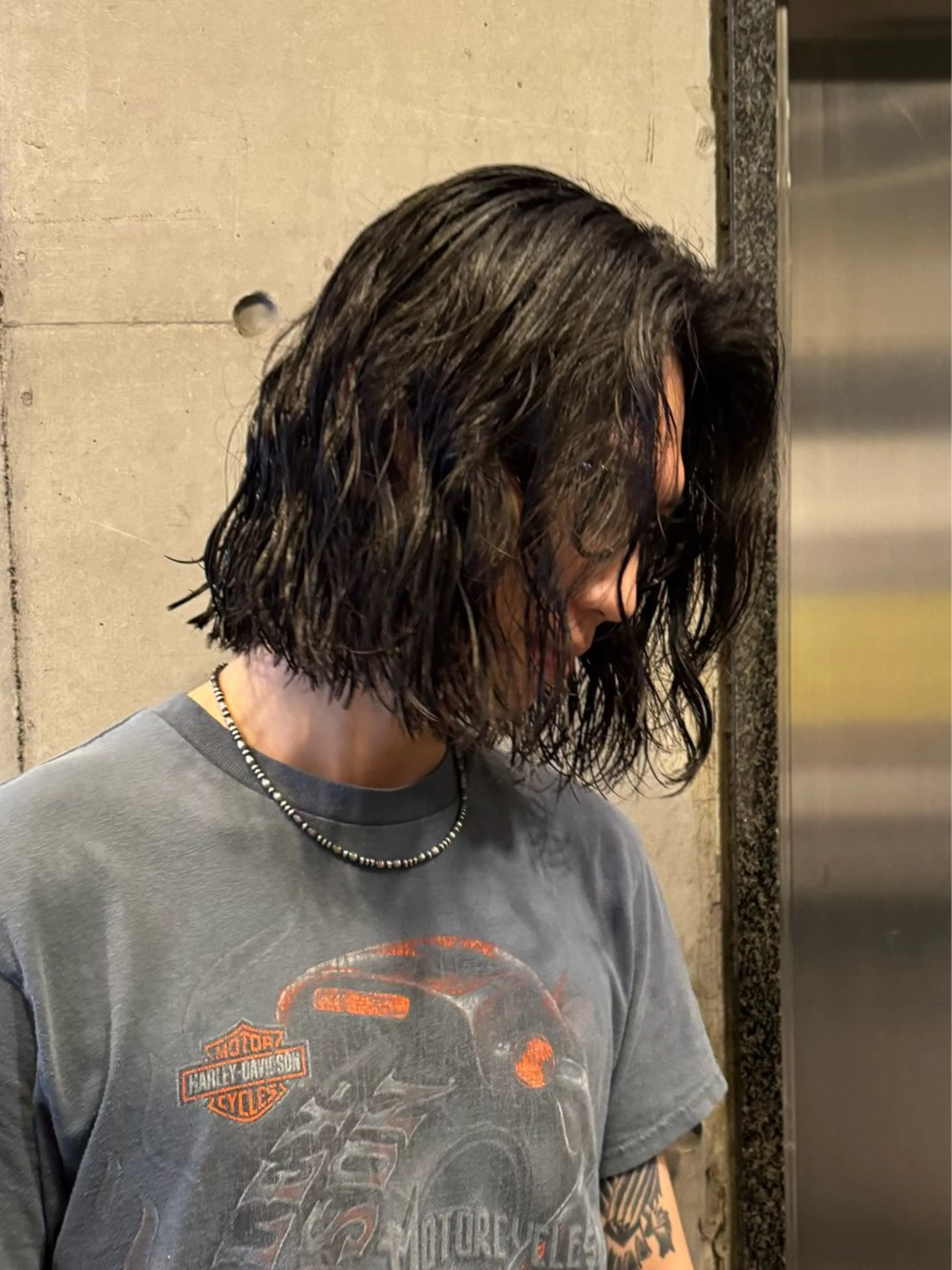 メンズ 🩵ゆりあ ／ベージュ／ボブ🩵のヘアスタイル