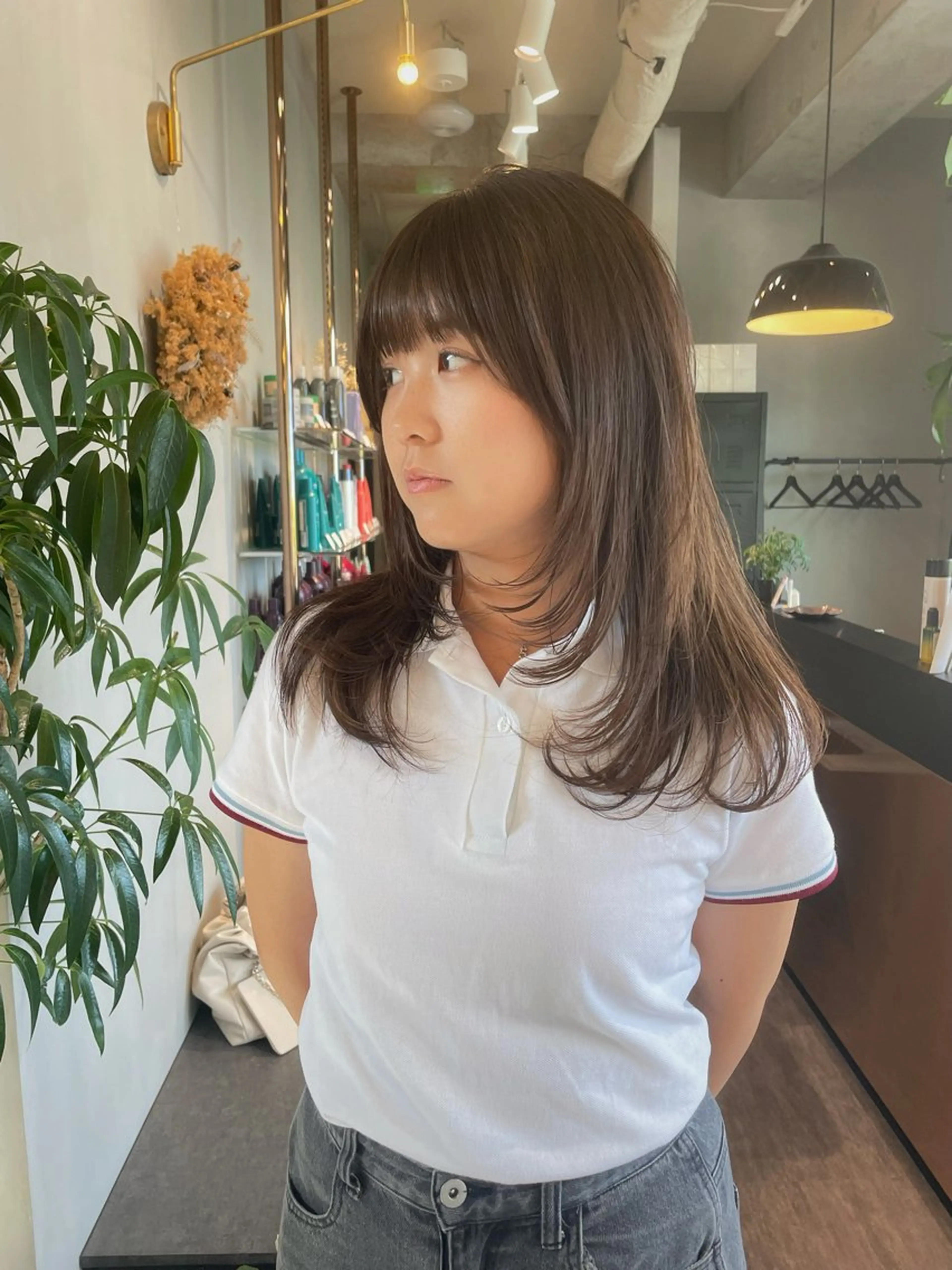 セミロング セミロングパーマ レイヤーカット 森口 誠斗のヘアスタイル