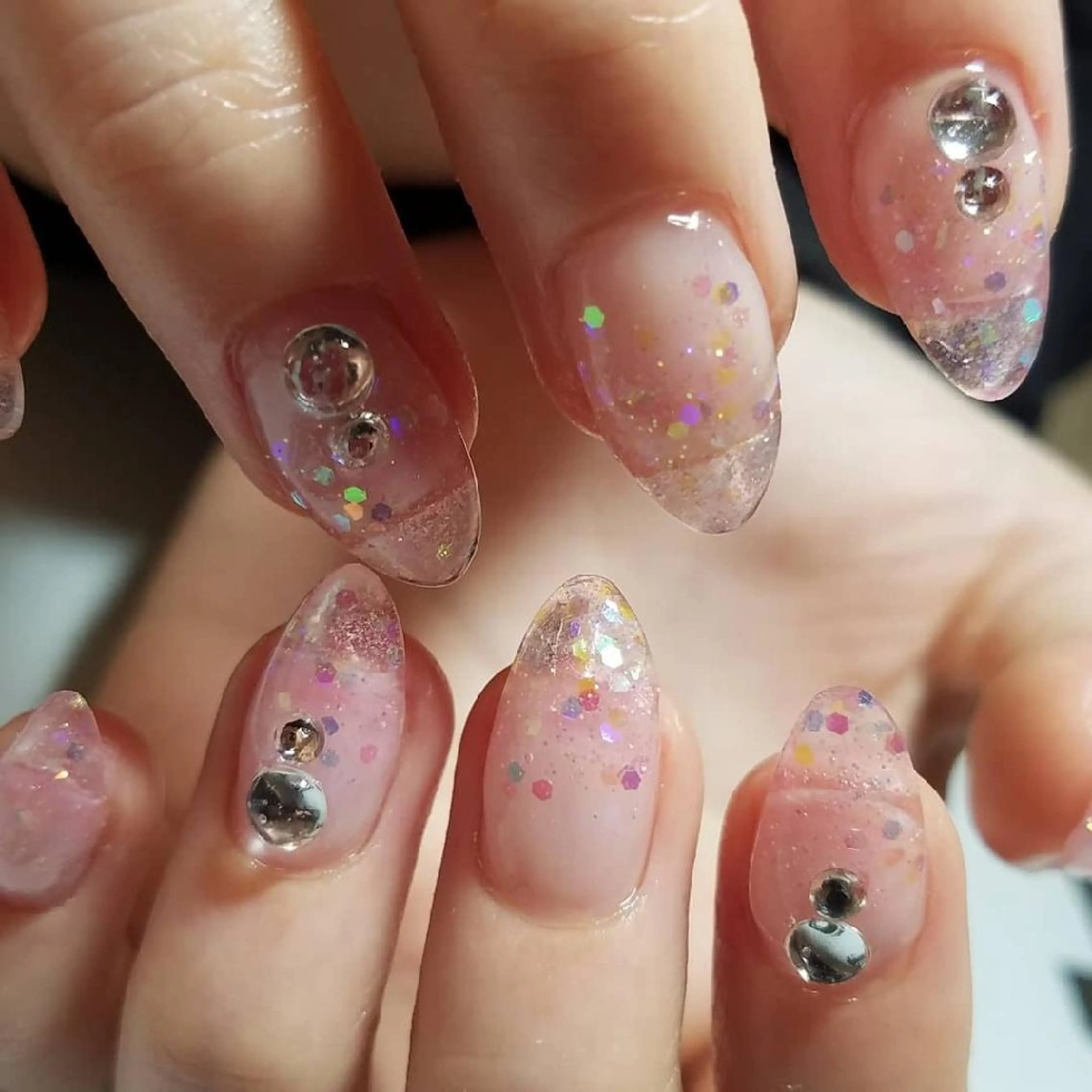 ネイル ラメ(グリッター) ラメグラデーション スカルプネイル JuniNail 주니네일🇰🇷suのネイルデザイン