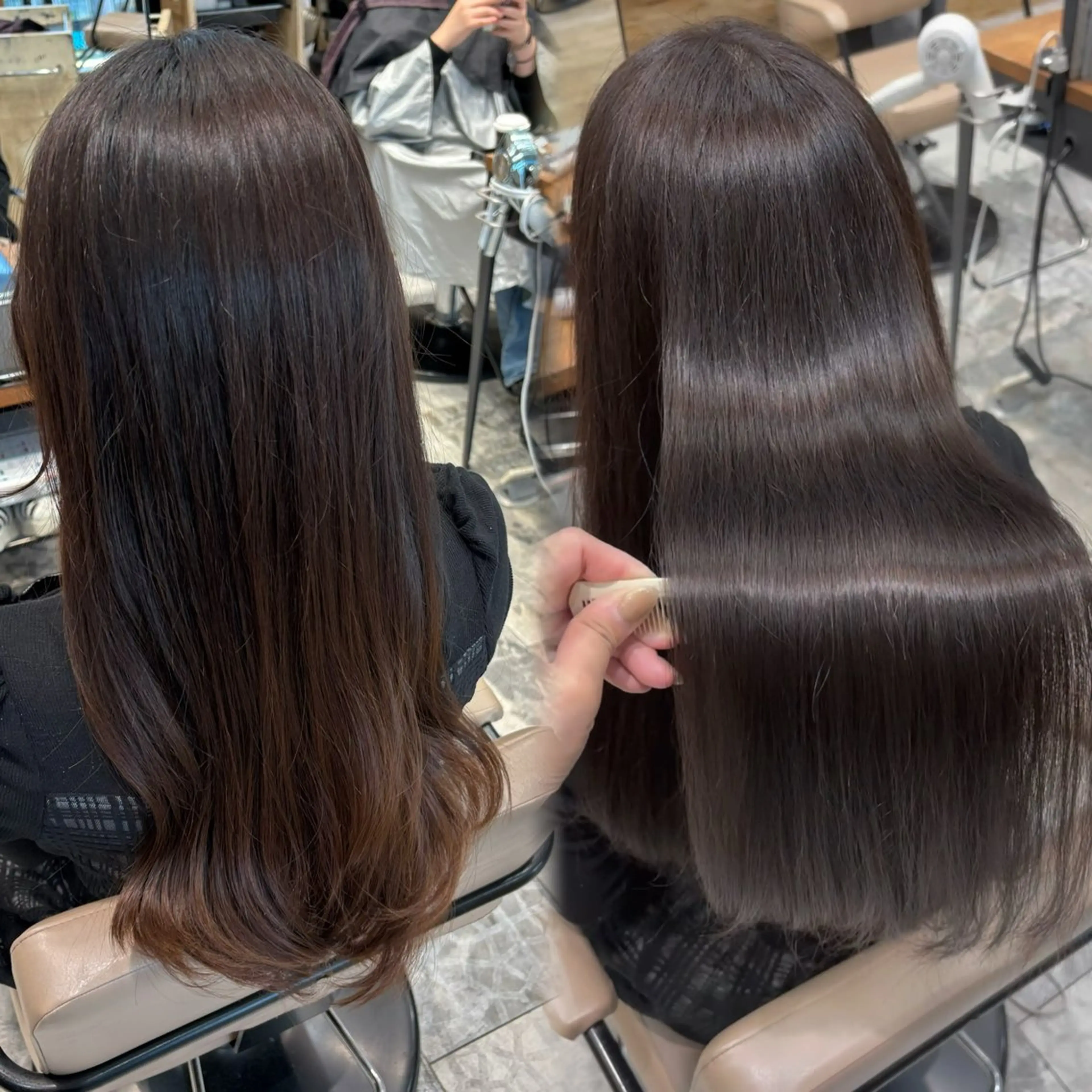 ロング ヘアカラー トリートメント 牧 友梨亜のヘアスタイル