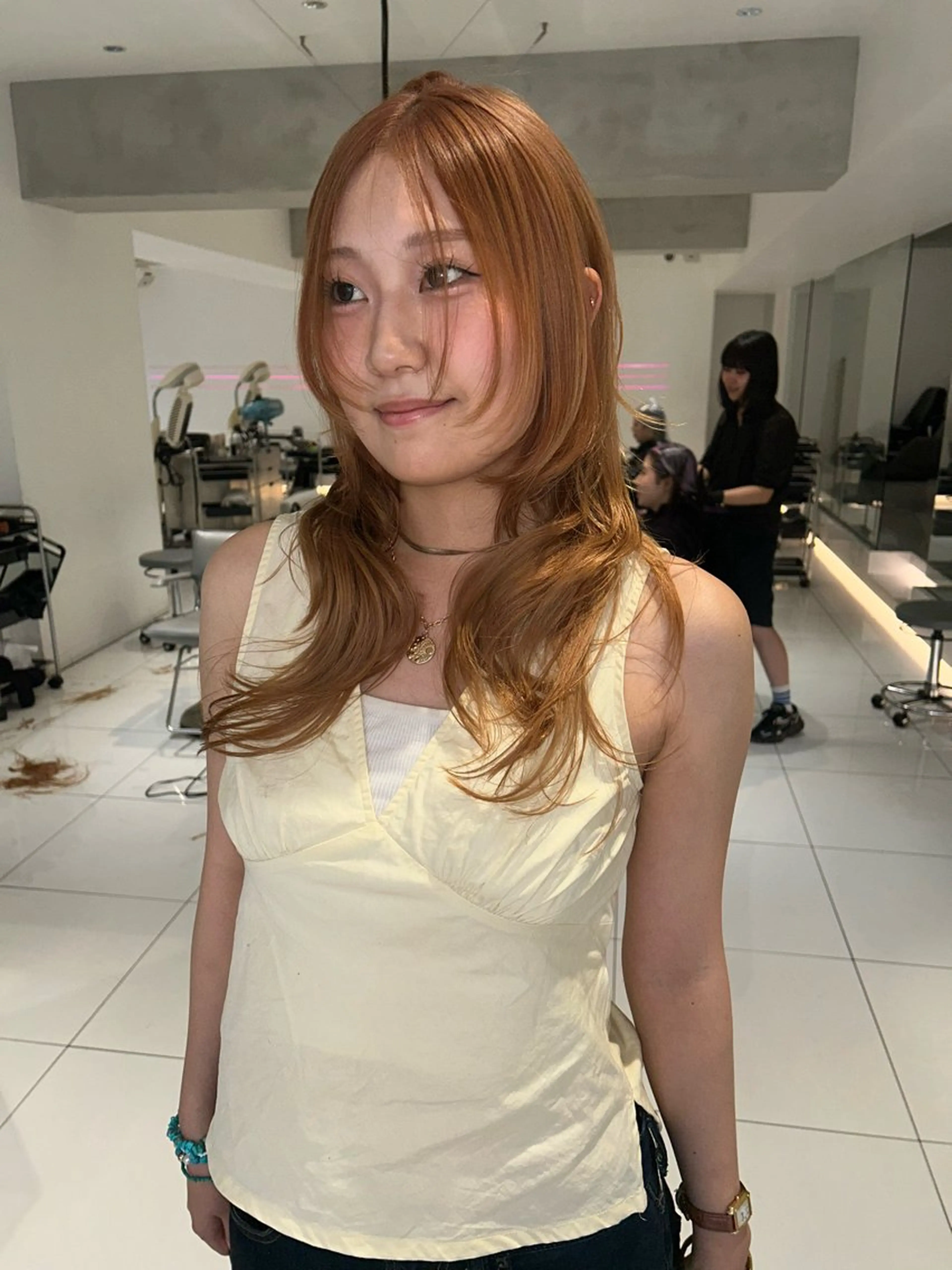 ロング カラー ハッシュカット カット 海外レイヤー /NAGISAのヘアスタイル