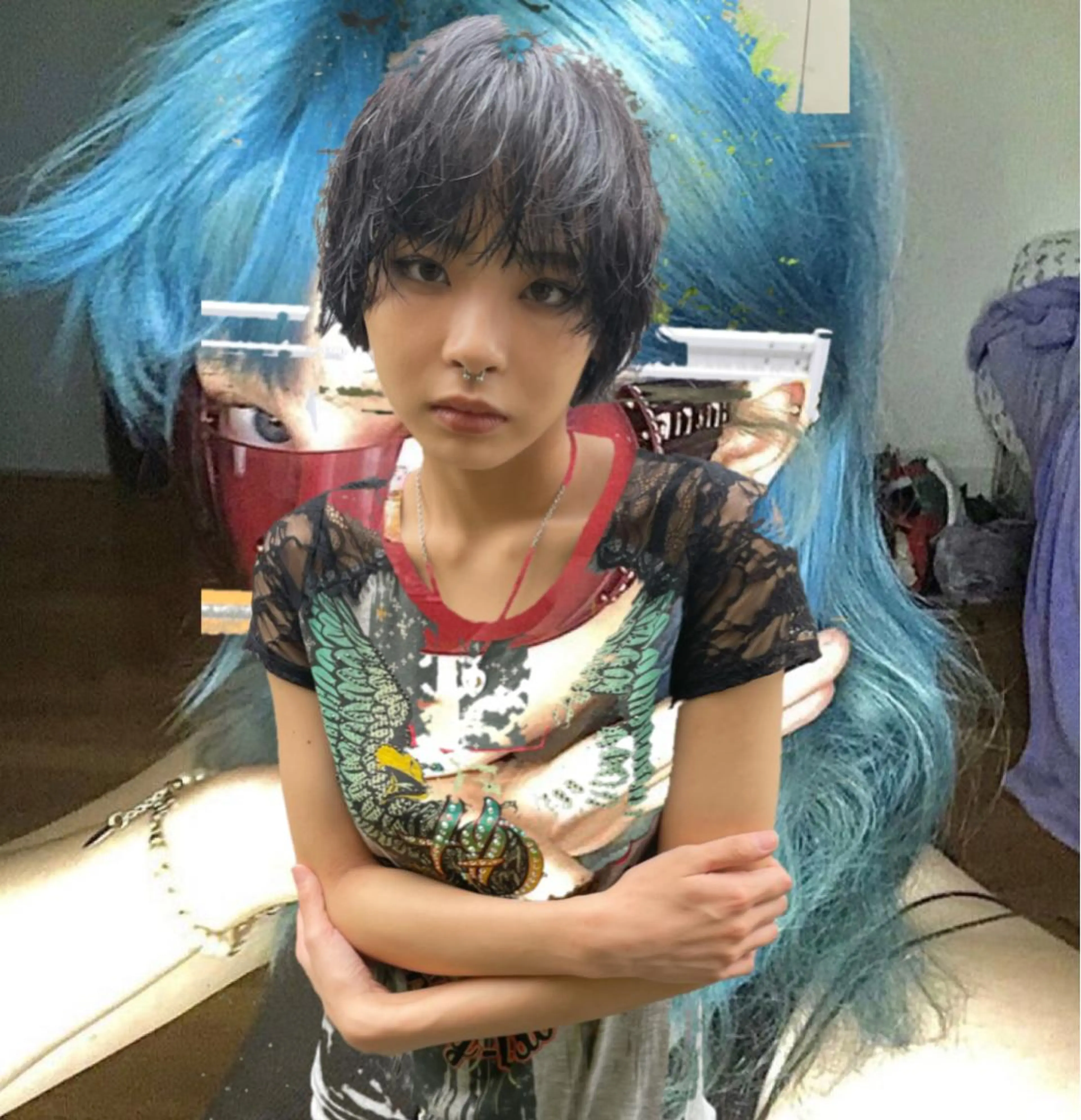 ショート カラー バレイヤージュ ブリーチ ケアブリーチ デザインカラー ダブルカラー カット ヘアカラー トリートメント ヘアセット スパイラルパーマ 🌐hina⭐️のヘアスタイル