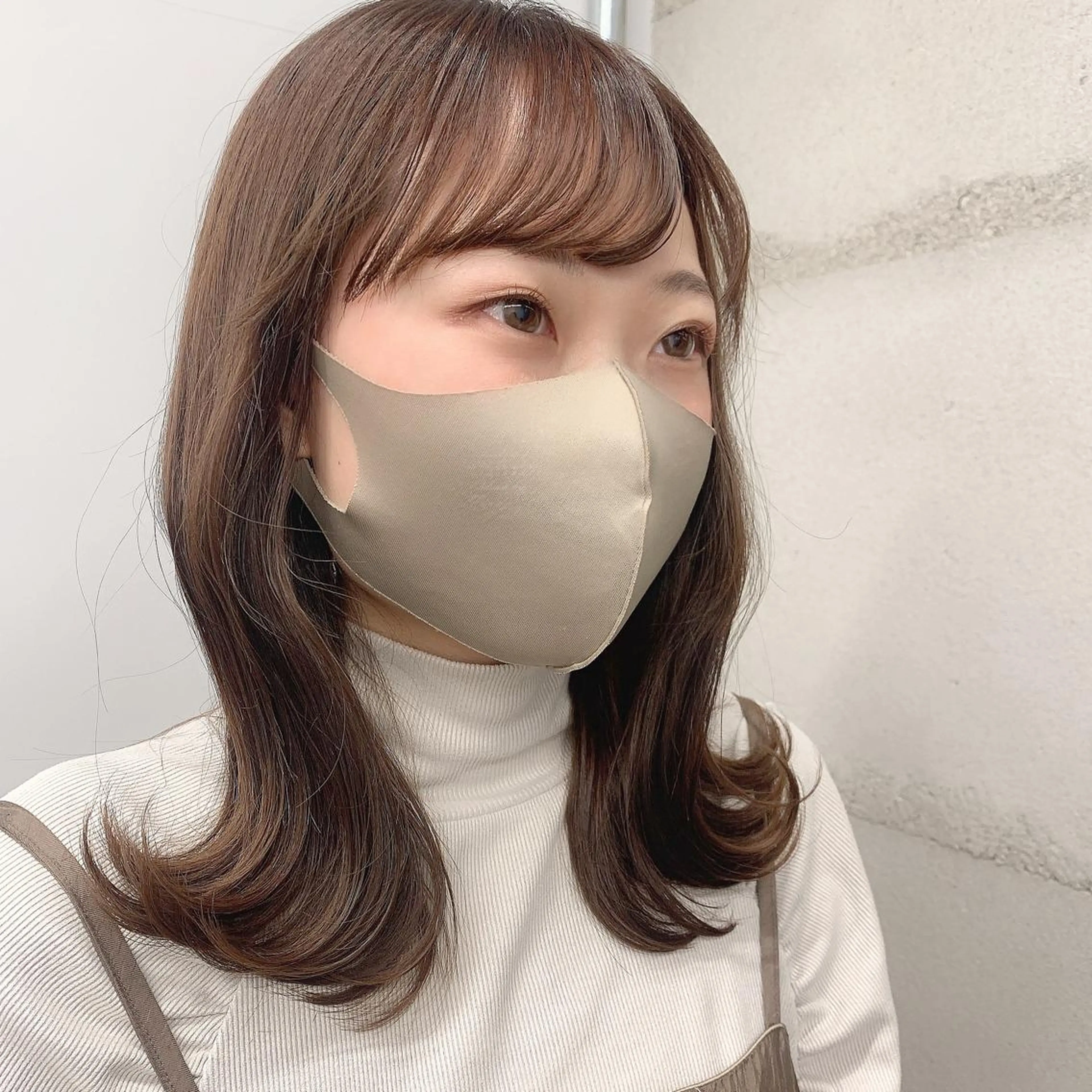 ミディアム カラー カット ヘアカラー トリートメント ヘッドスパ ヘアセット 透明感/オリーブ/ グレージュ/YUKAのヘアスタイル